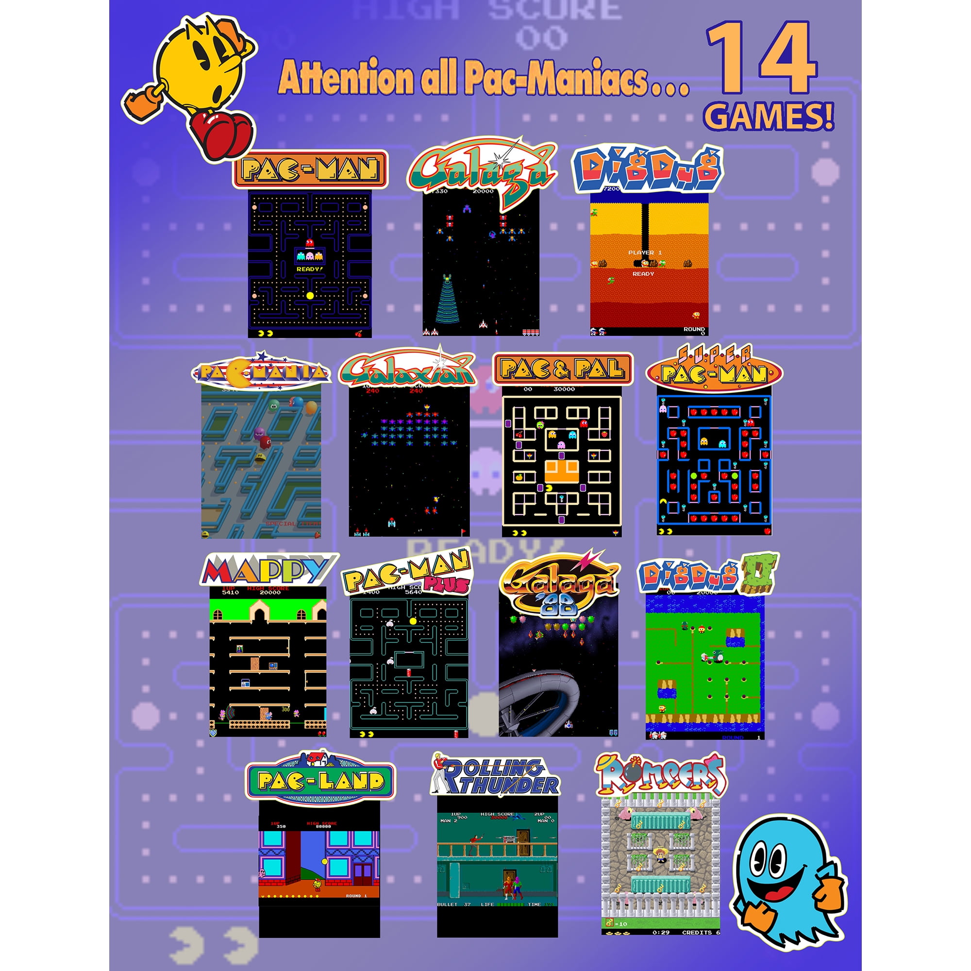 Arcade1UP - 14 Games in 1, PAC-MAN Customizable Video Game Arcade Featuring PAC-MANIA and includes 100 Bonus Stickers - Image 10
