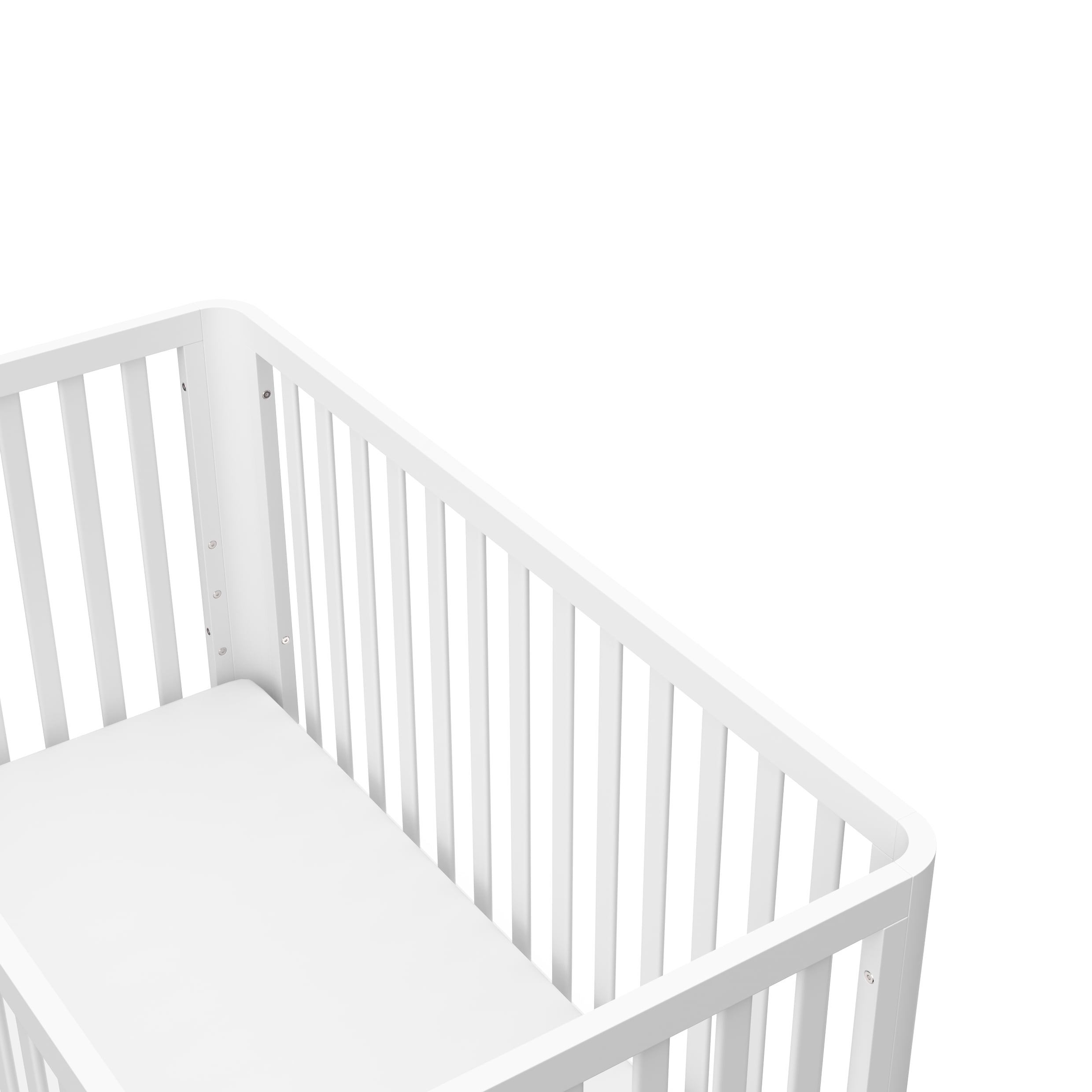 Storkcraft Santos 3-in-1 Convertible Baby Crib, White with Natural - Image 14