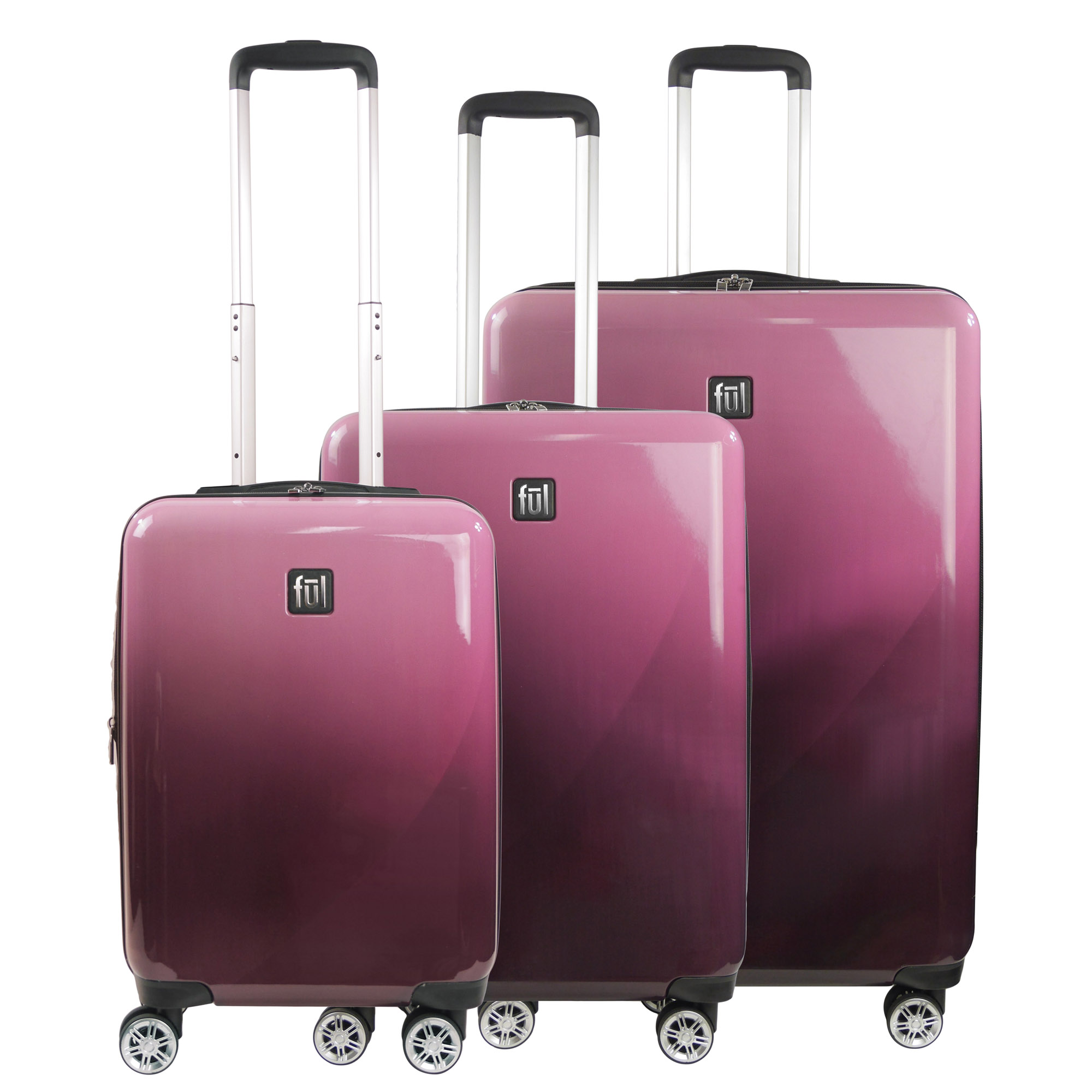 3 Piece Set Impulse Rolling Luggage, Ombre Hardshell Suitcase with Spinner Wheels, 22, 26 and 31 Inch, Pink - Image 4