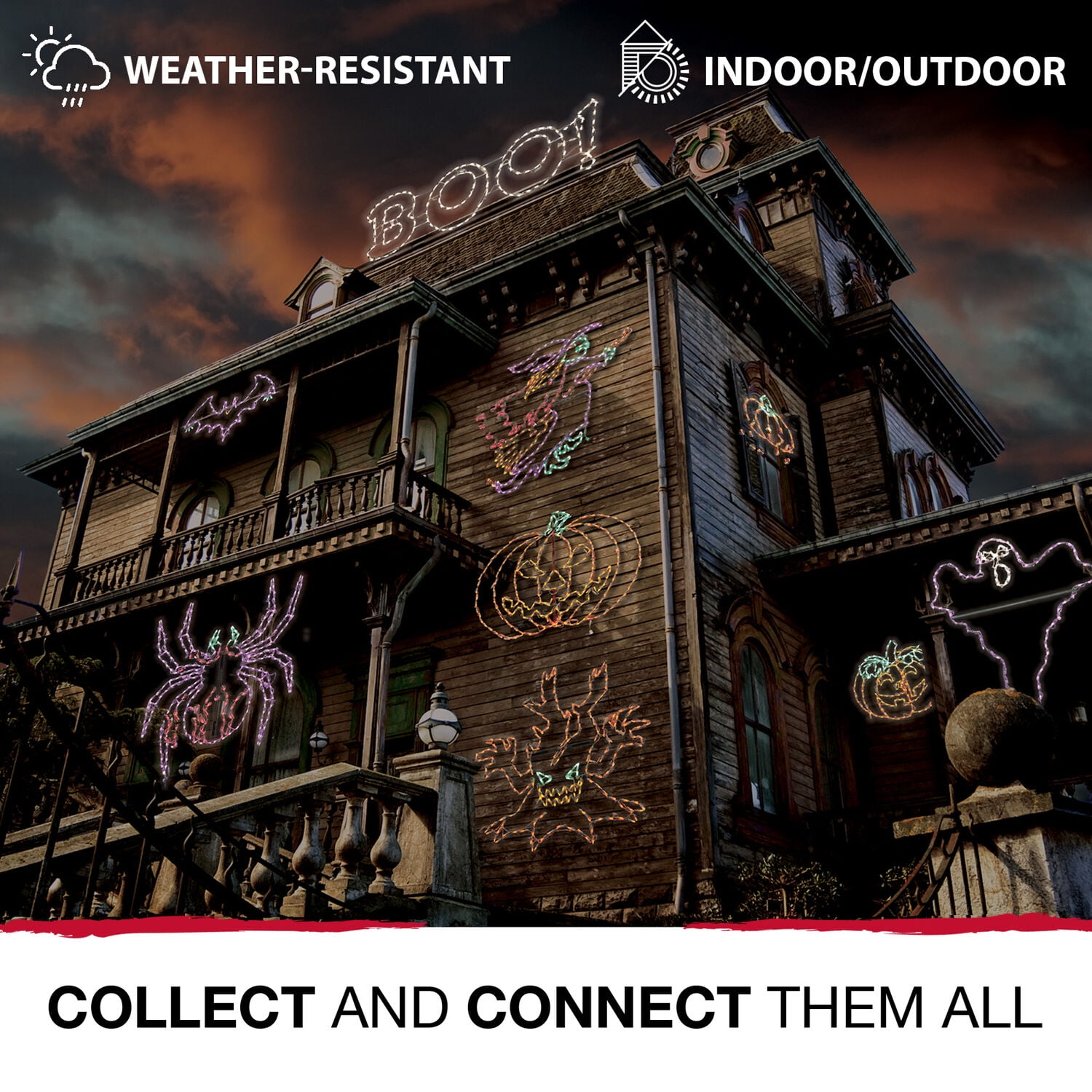 Haunted Hill Farm Halloween Indoor/Outdoor Zombie Face LED Light (28 in. x 41 in.) - Image 6