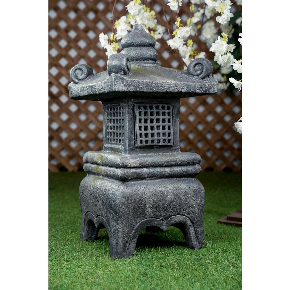 26IN GREY STONE LANTERN - Image 6
