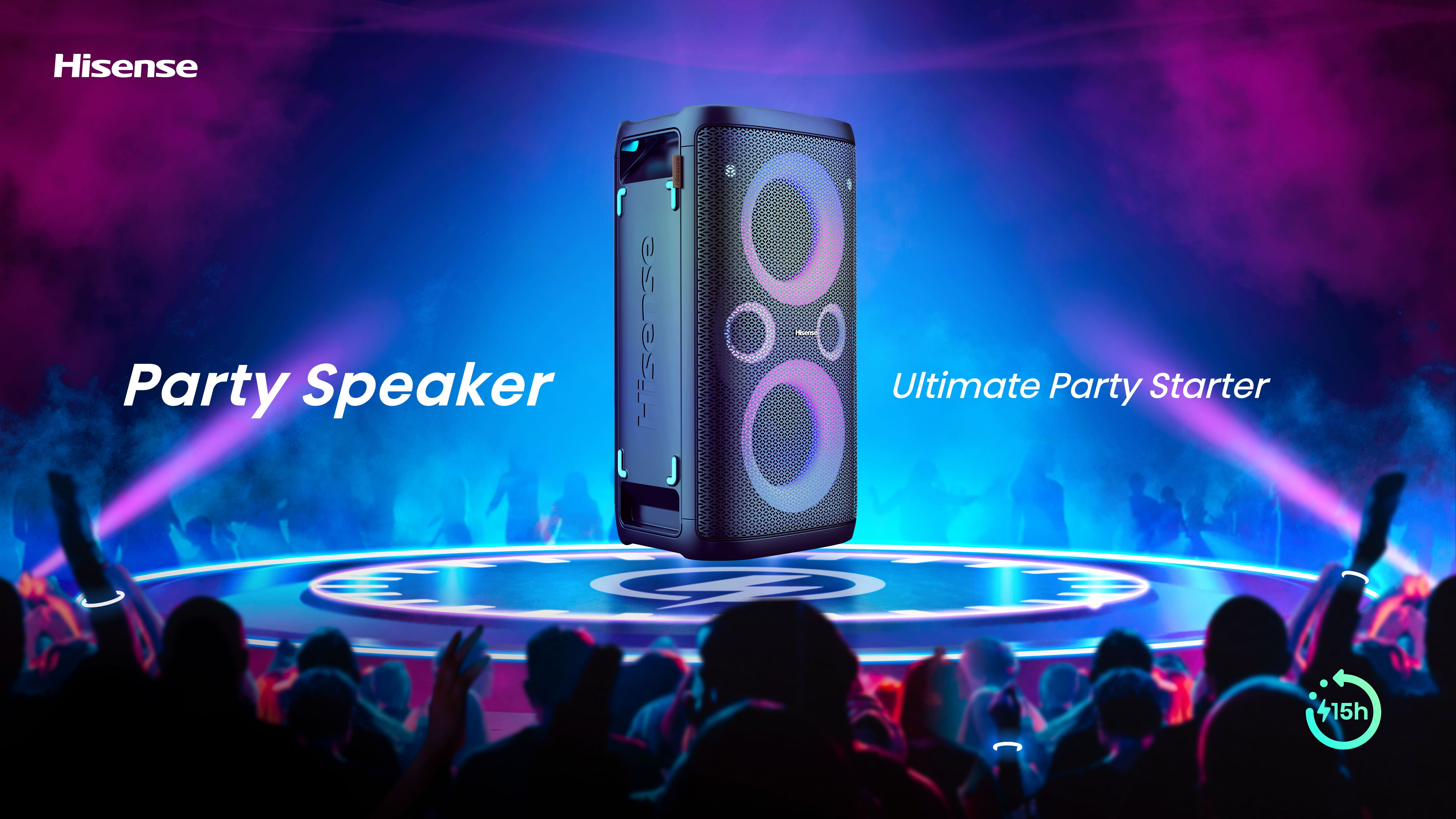 Hisense Ultimate Wireless Outdoor/Indoor Party Speaker with subwoofer (HP100) - 2.0CH, 300W, IPX4 Waterproof,15 Hour Long-Lasting Battery, Bluetooth5.0, DJ and Karaoke Mode - Image 7