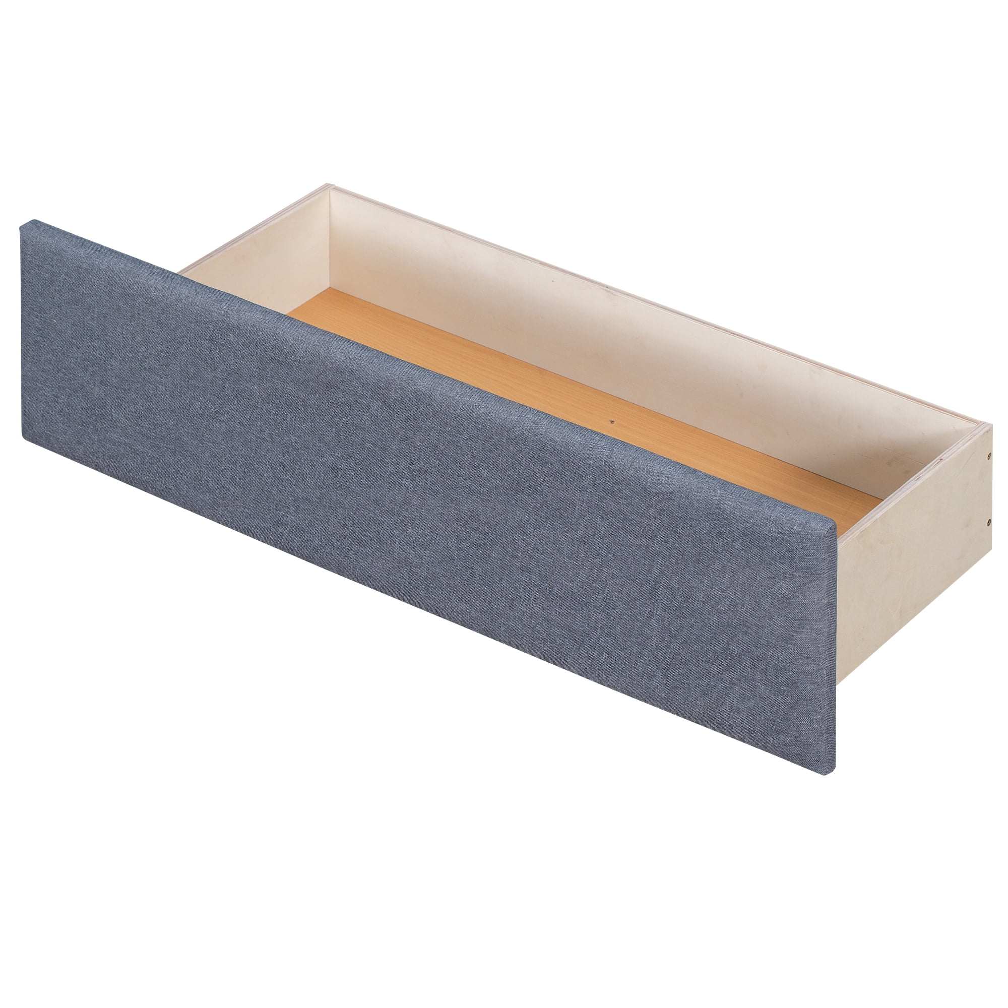 EUROCO Upholstery L-Shaped Twin Platform Bed with Drawers and Trundle,Square Table for Bedroom - Image 12