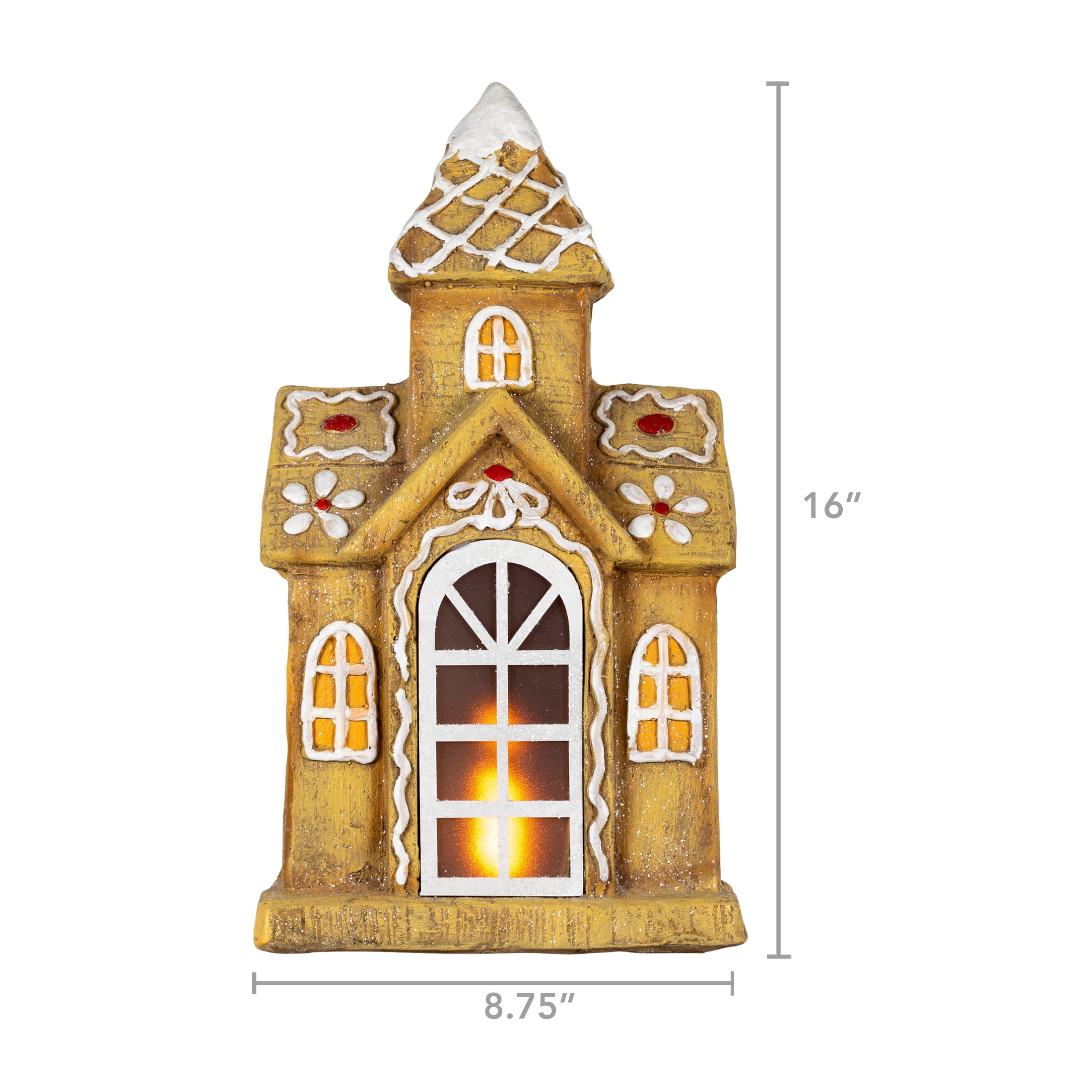 Northlight LED Lighted Gingerbread House with Icing Accents Christmas Decoration - 16" - Image 5