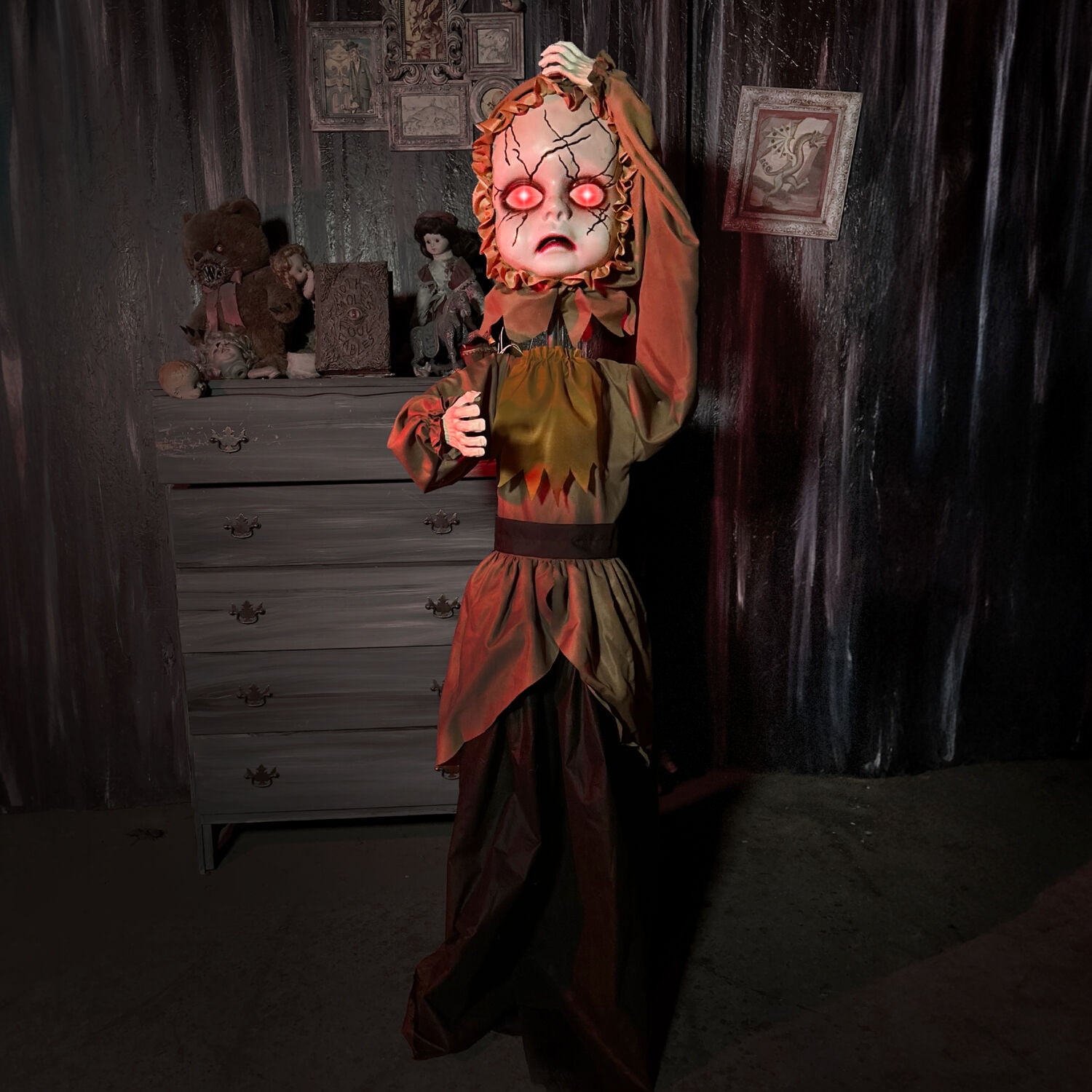 Haunted Hill Farm 5.25 ft Life Size Animatronic Demon Girl, Halloween Decoration, HHGIRL-9FLSA - Image 11