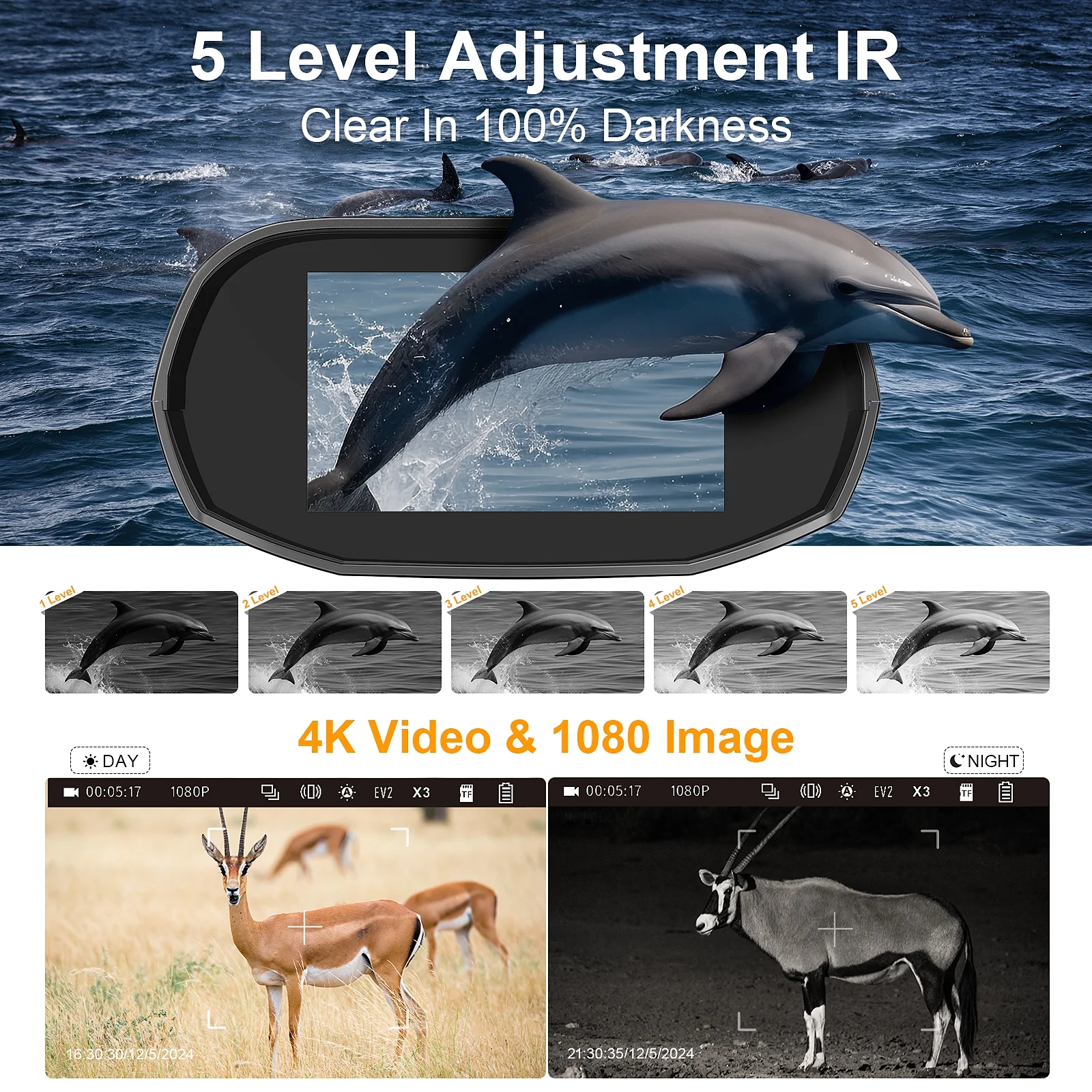 4K Night Vision Binoculars-Night Vision Goggles for Adults, 3'' IPS Large Screen Hunting Binoculars with 32GB Memory - Image 6