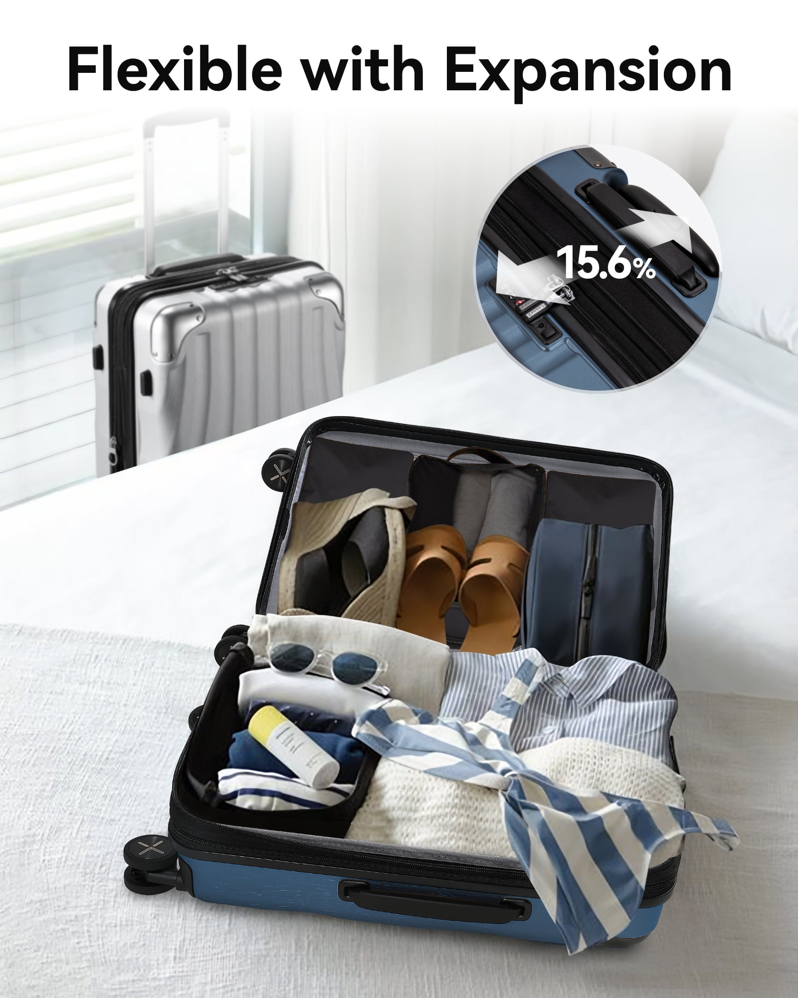 YOETEY Carry on Luggage for Airplane 20-inch - Hardside Luggage Lightweight for Adult Teen - Image 9