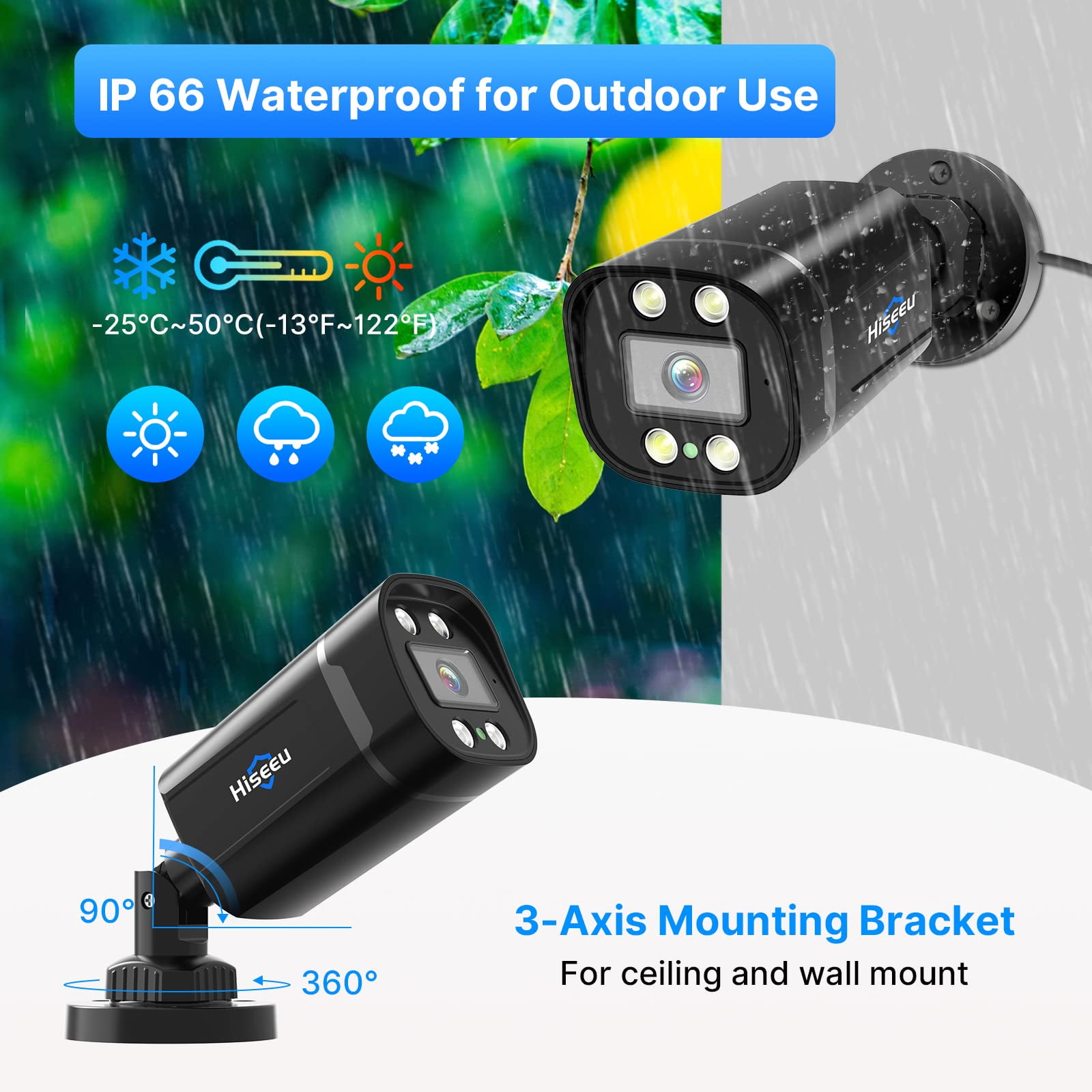 Hiseeu 5MP 8ch Wired Security Camera System Home CCTV Camera Security System w/8pcs Security Cameras Outdoor&Indoor,Remote Access,Person/Vehicle Detection,Night Vision,24/7 Record,3TB HDD - Image 7