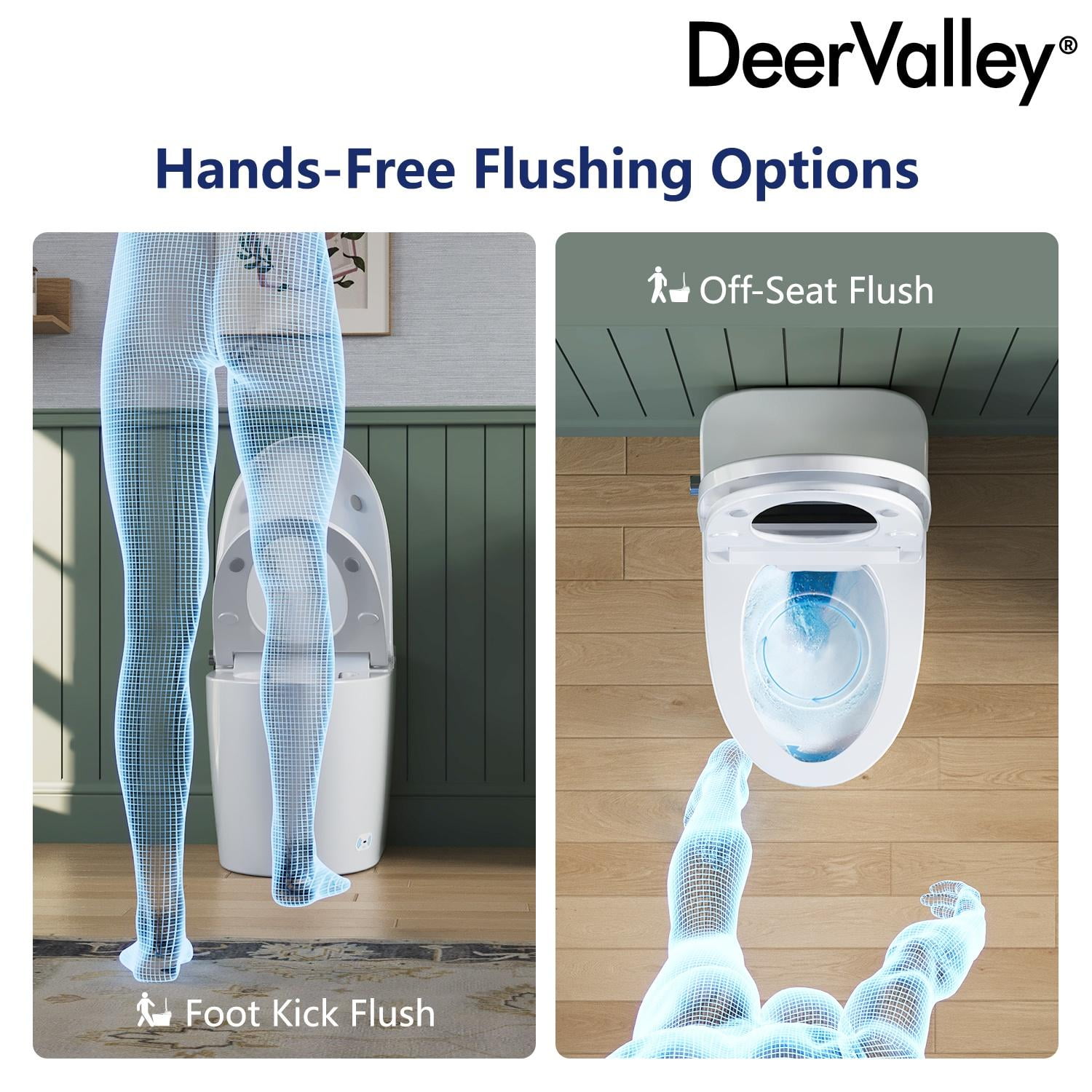 1-Piece 1.28 GPF Single Flush Elongated Toilet in White with Electric Heated Seat, Auto Flush, Night Light - Image 5