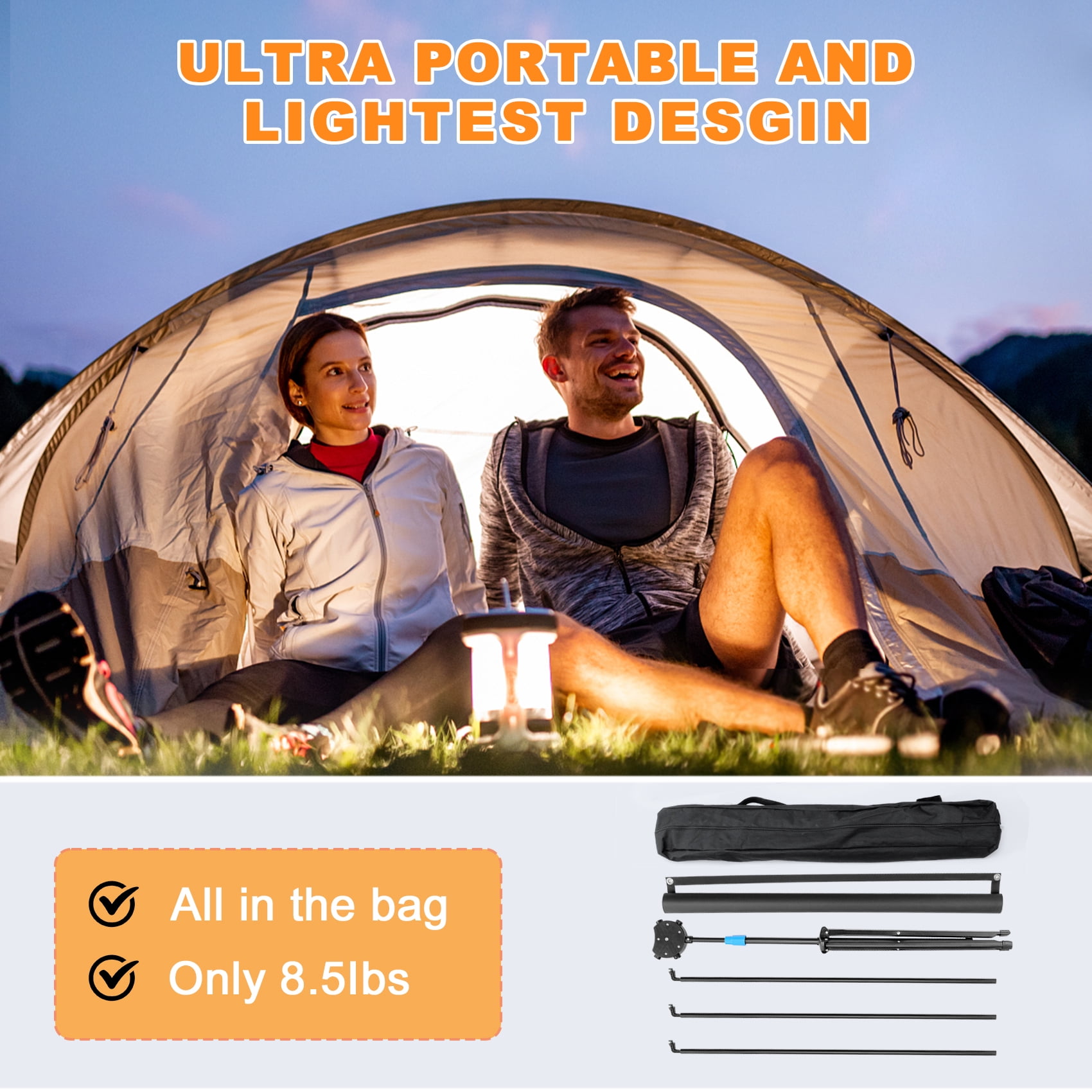 Visulapex Outdoor Projector Screen with Stand 80 inch, Portable Projector Screens for Outside Theater Home Backyard Movies - Image 7