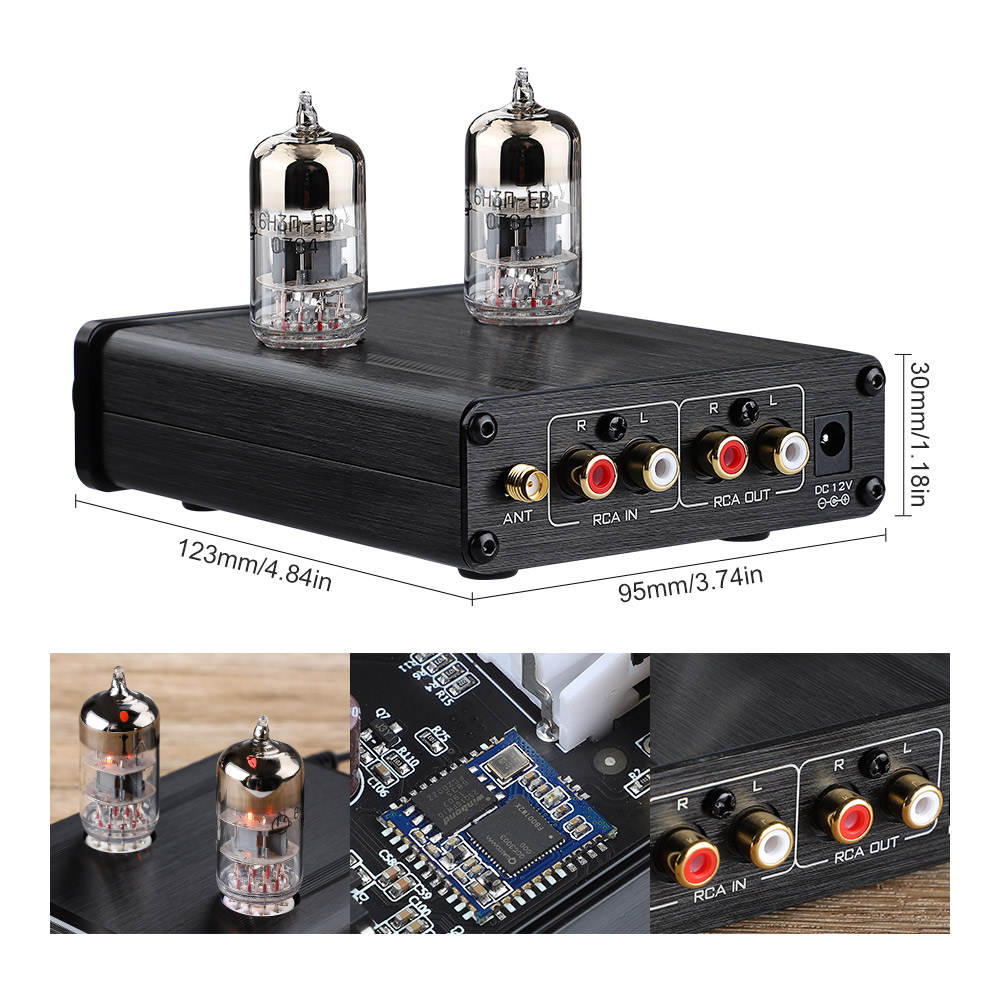 AIYIMA Tube T7 Audio 6N3 Tube Preamp Bluetooth 5.0 Warm Vacuum Buffer Preamplifier with Treble Bass Tone for Home Theater System HiFi Stereo Vacuum Bile Tube - Image 11