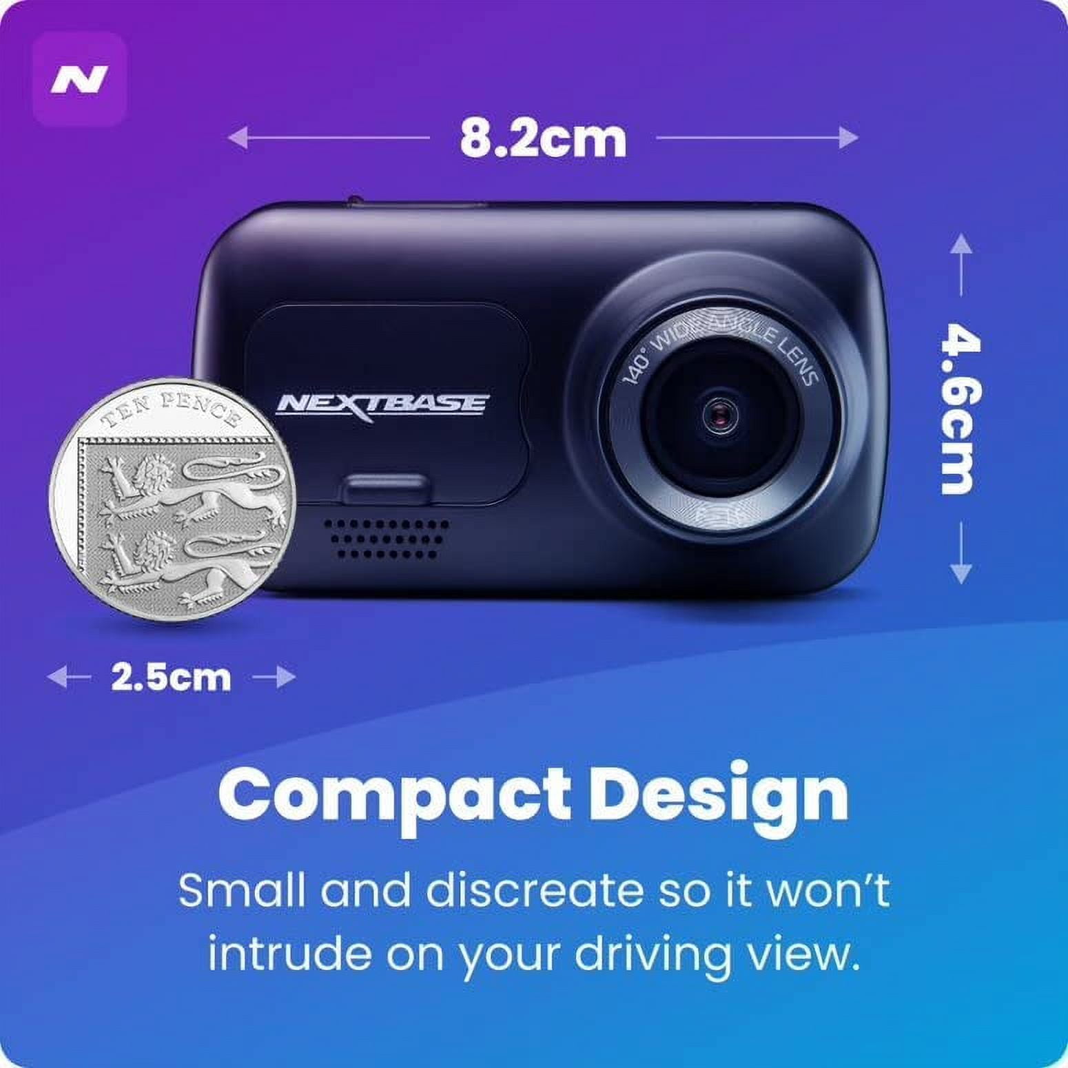Nextbase 222X Compact Dual Dash Cam Front & Rear 2.5" HD IPS Screen, 1080p Full HD, 6 Layer Lens, Black, 0.17 lbs assembled. - Image 16