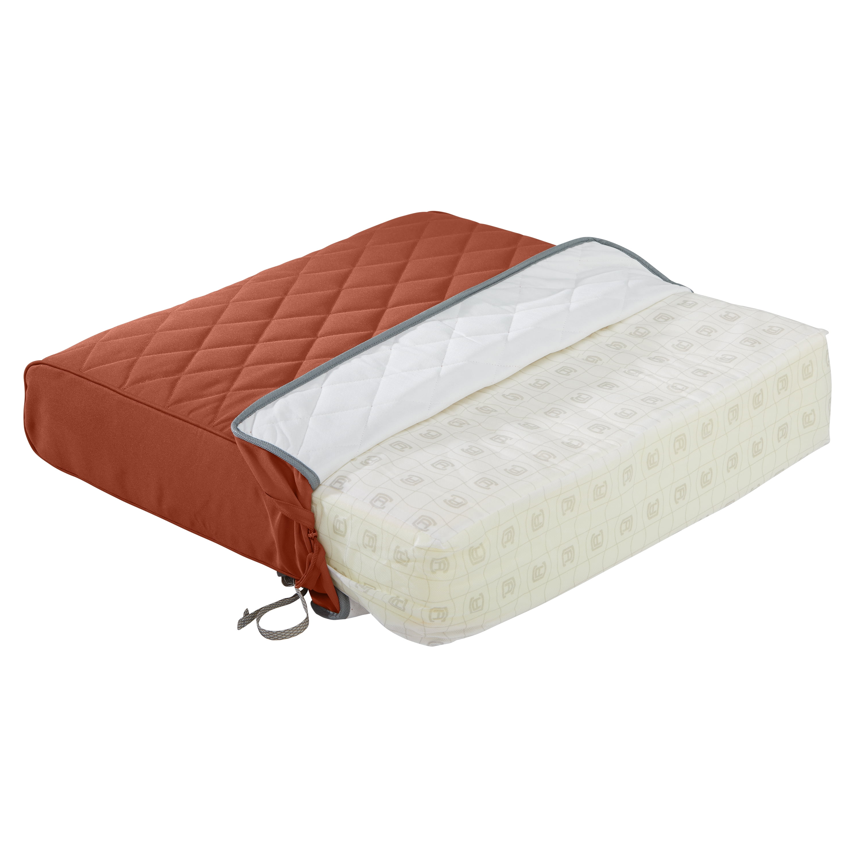 Classic Accessories Montlake FadeSafe Water-Resistant Patio Chaise Quilted Cushion, 80 x 26 x 3 inch, Spice - Image 3