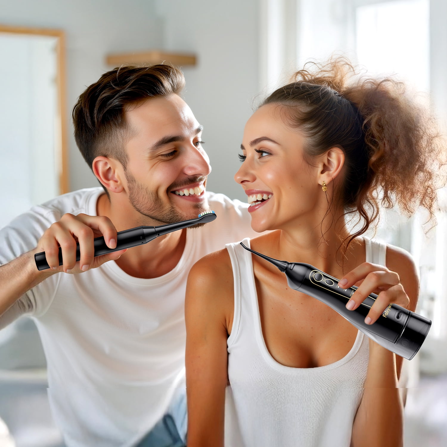 Fairywill Electric Toothbrush Water Flosser Combo, 47000/min Sonic Toothbrush with 5 Modes and 300ml Oral Irrigator,4 Brush Heads & 4 Jet Tips Included, Black - Image 9