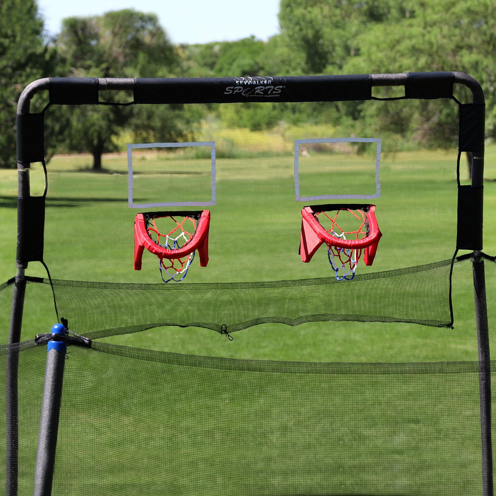 Skywalker Trampolines 15' Double Basketball Hoop Accessory - Includes 2 Foam Basketballs, Trampoline Add-On Game - Image 9