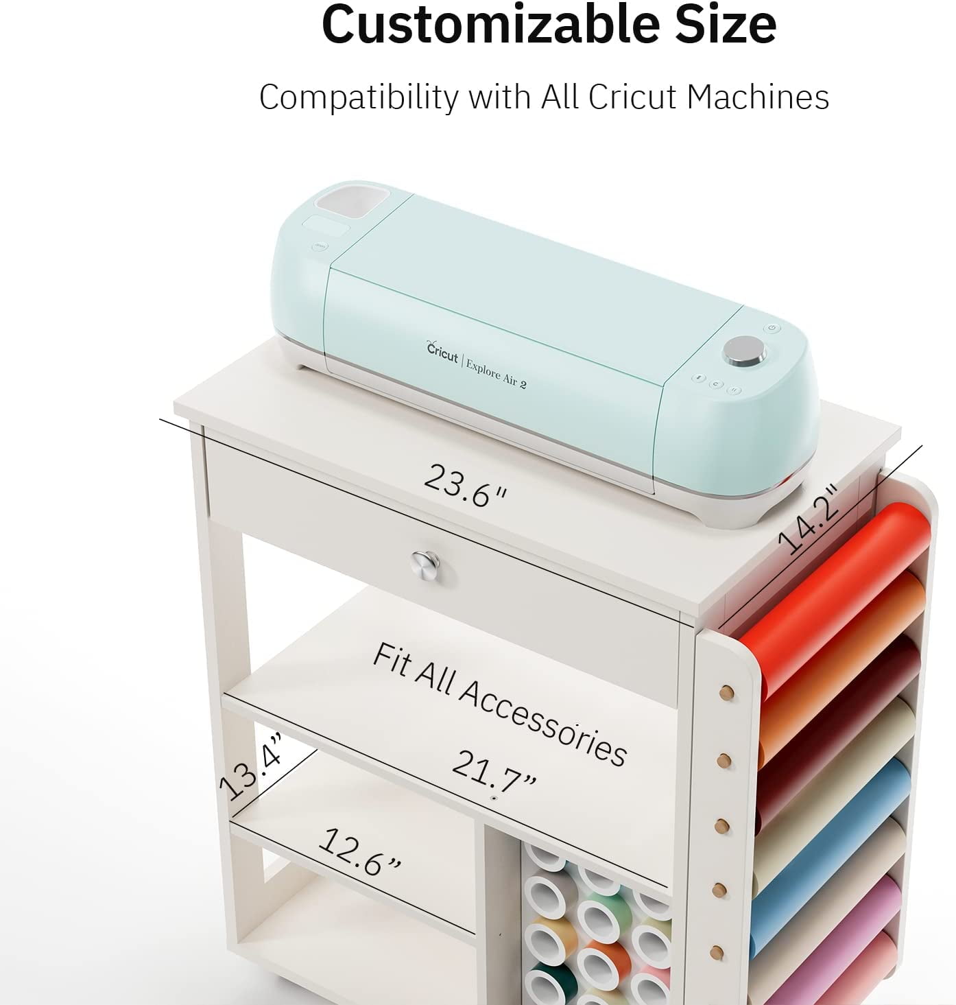 Crafit Craft Cart Table Cricut Machine Table Sewing Table for Adult Craft Room Home - Image 5