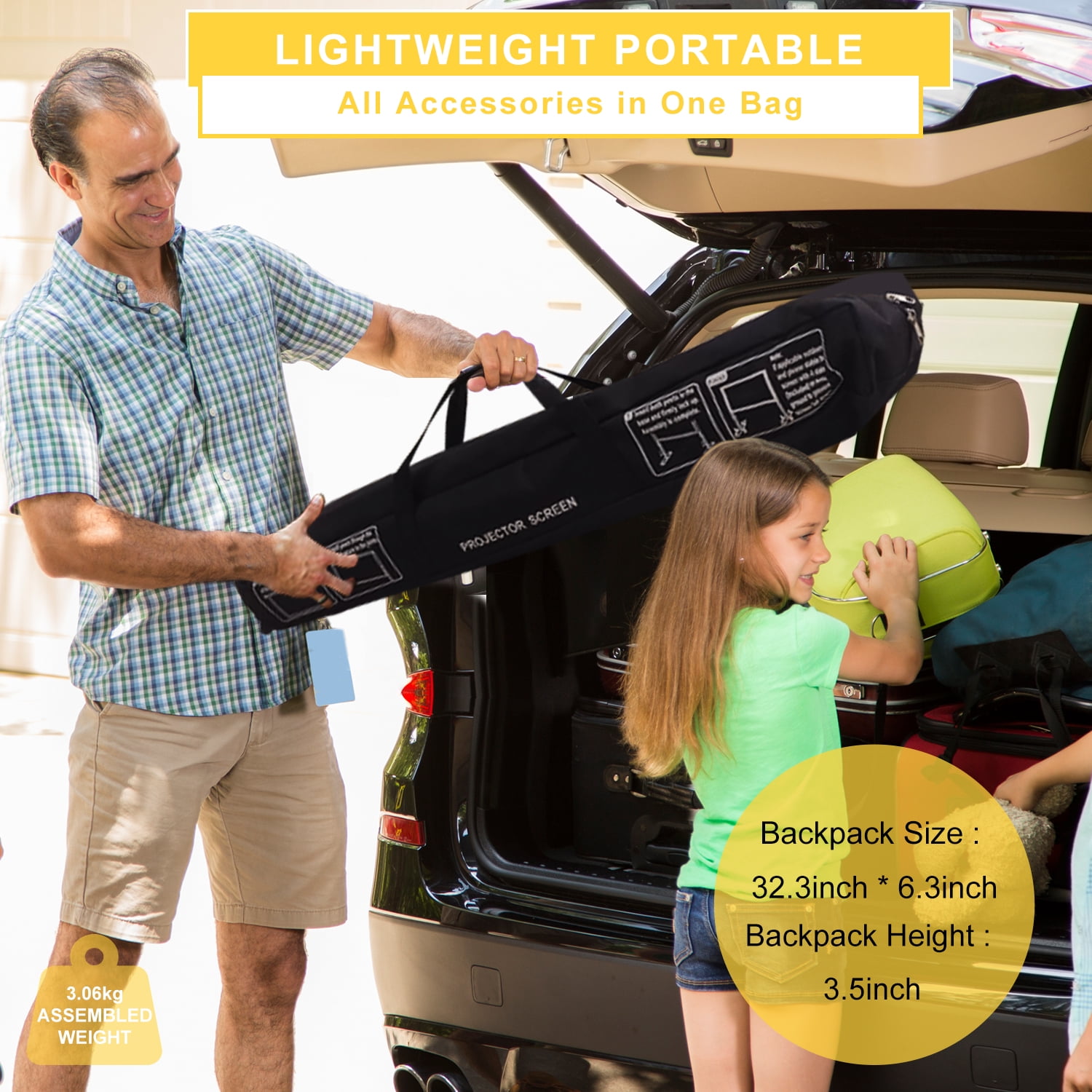 HOIN 100 inch Outdoor Projector Screen and Stand,16:9 Foldable Movies Screen Home Theater with Carry Bag - Image 6