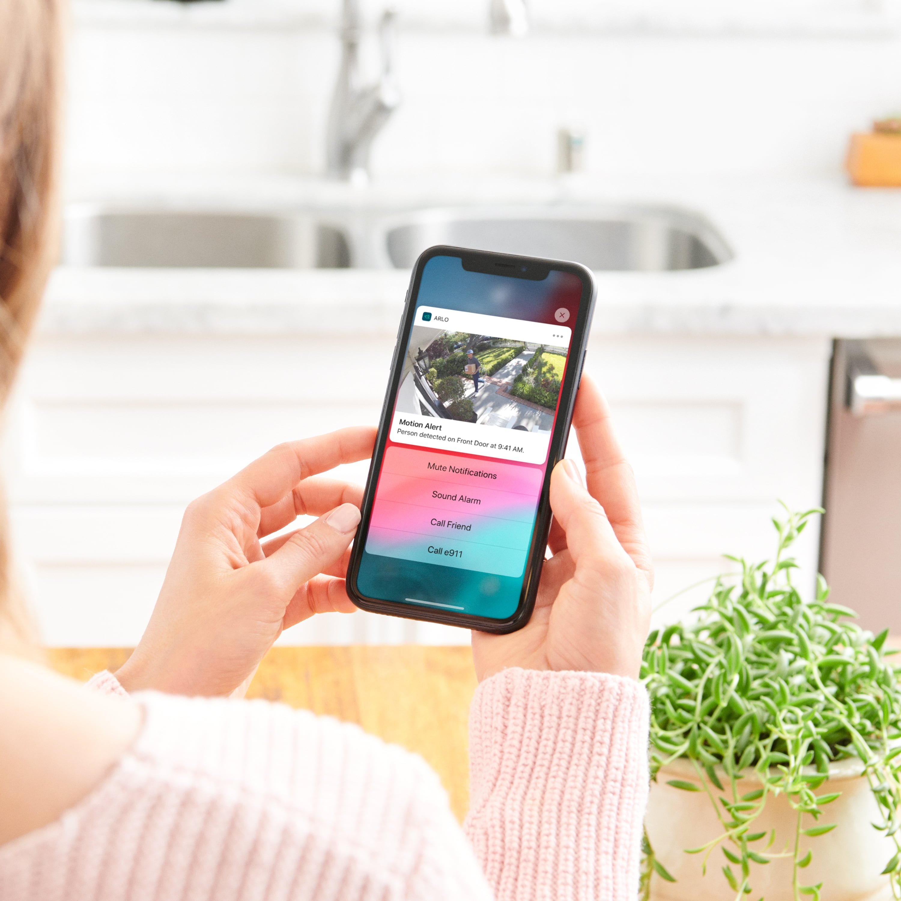 Arlo Essential Spotlight Wireless Security Camera - 3 Pack - 1080p Video Color Night Vision, White VMC2330W - Image 9