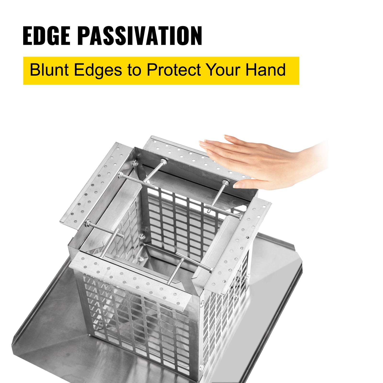 VEVOR Chimney Cap, 8" x 8" Flue Caps, 304 Stainless Steel Fireplace Chimney Cover, Adjustable Metal Spark Arrestor with Bolts Screws, Mesh Chimney Flue Cover for Outside Existing Clay Flue Tile - Image 5