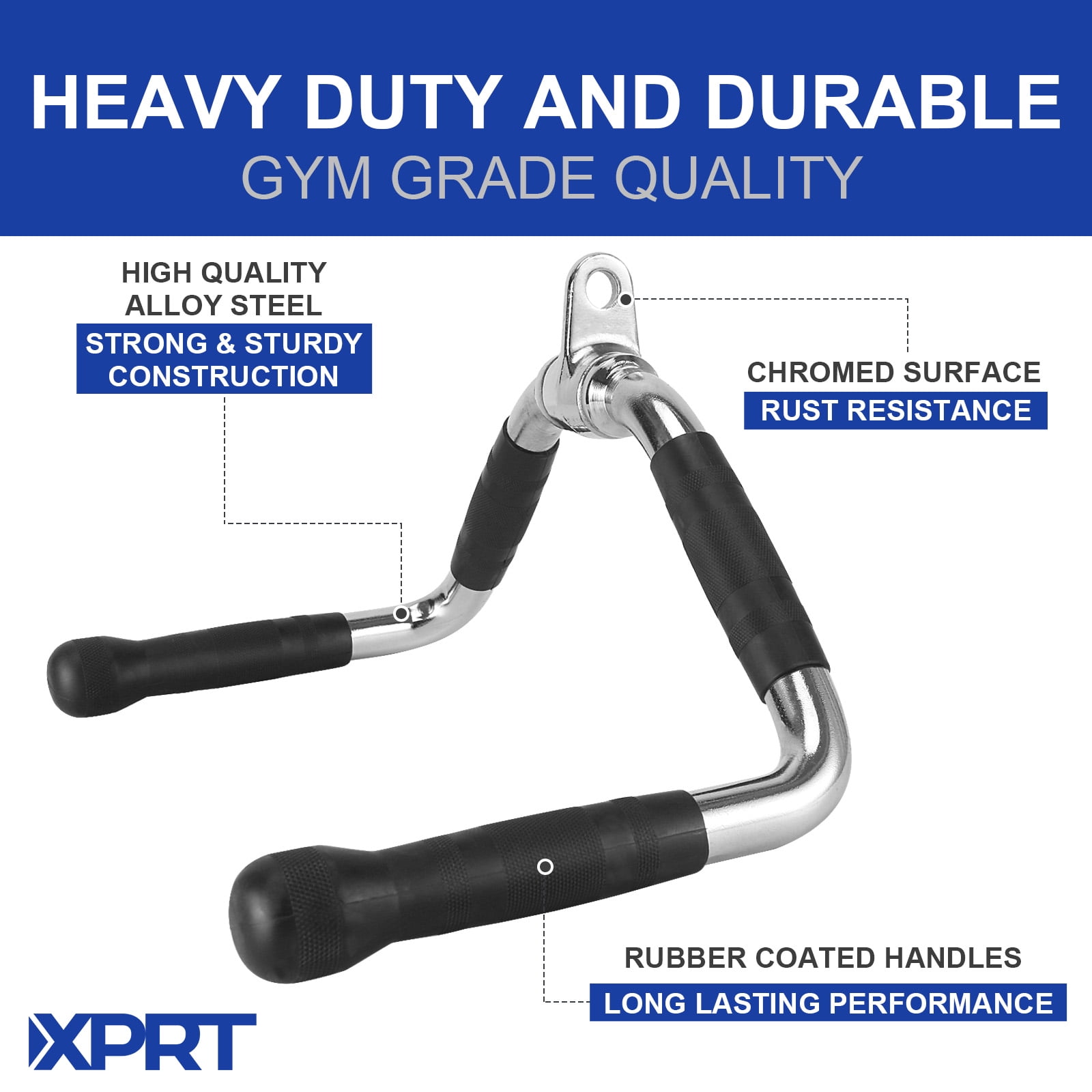 XPRT Fitness LAT Curl Pulldown Cable Machine Attachment Underhand Grip Bar, Solid Steel - Image 3