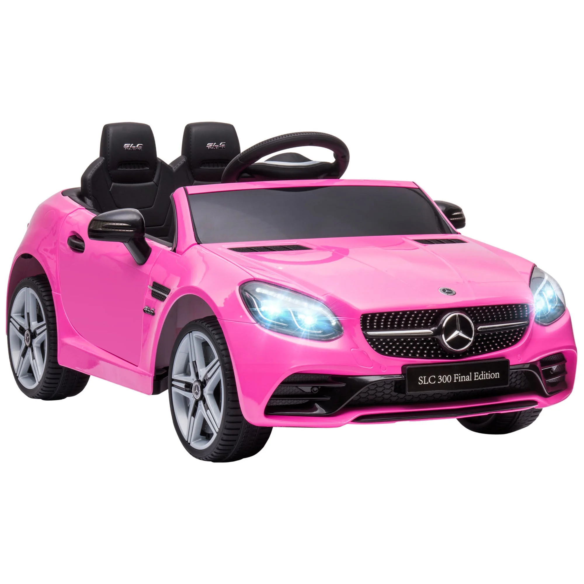 Aosom 12V Kids Electric Ride On Car with Parent Remote Control, Two Motors, 2 Speeds, Music, LED Lights, USB for 3-6 Years Old, Pink - Image 3