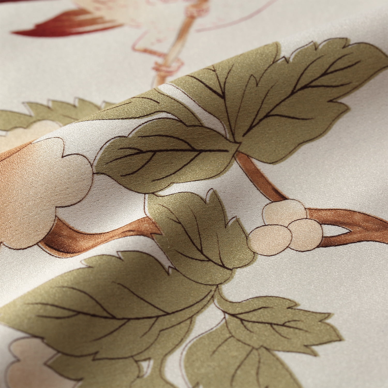 VOGOL Thermal Insulated Floral Blossoming Blackout Curtains, Room Darkening Window Panel Drapes for Bedroom, Living Room, Grommet Top, W52xL84, 2 Panels - Image 3