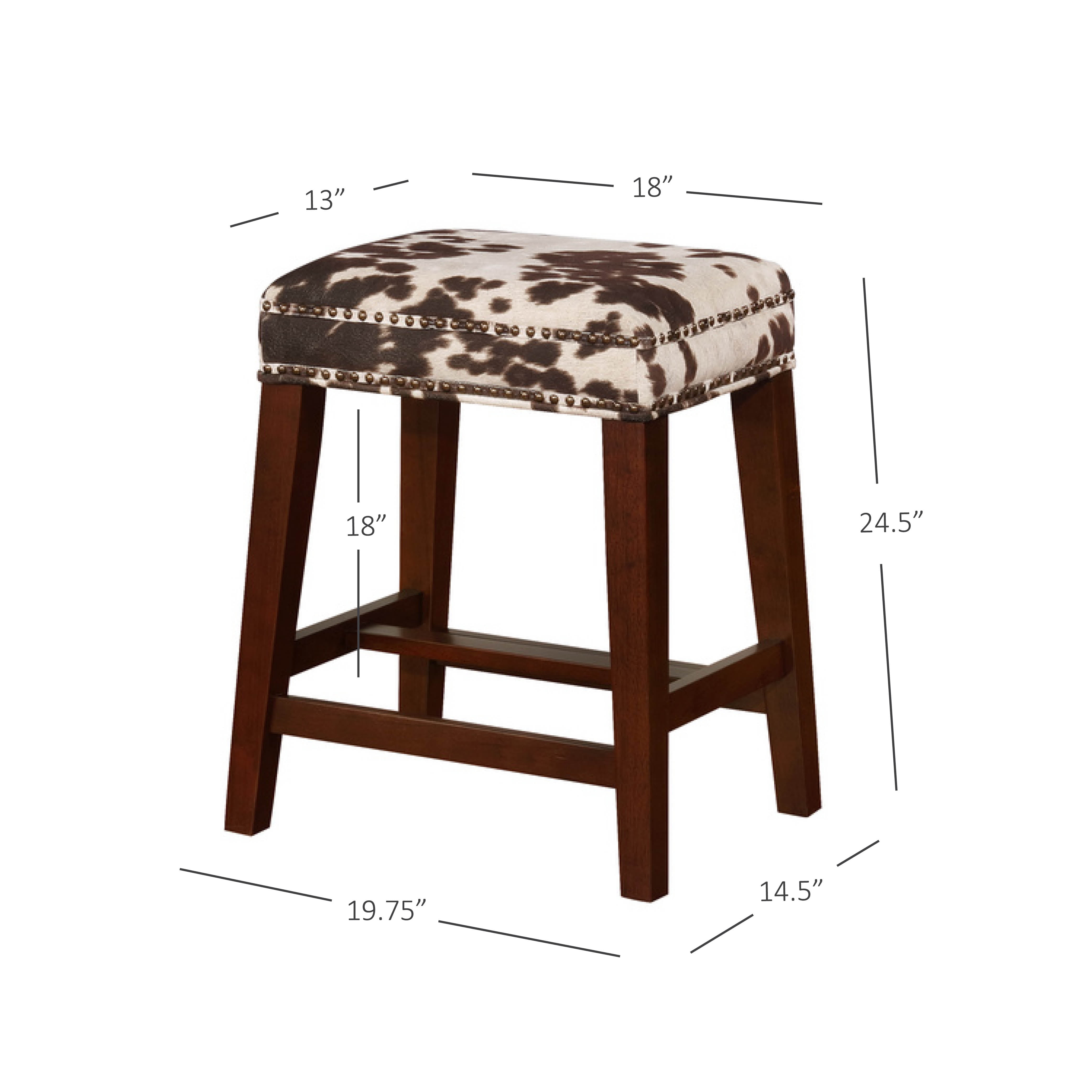 Linon Walt Cow Print Counter Stool, 24.5 inch Seat Height, Multiple Colors - Image 3