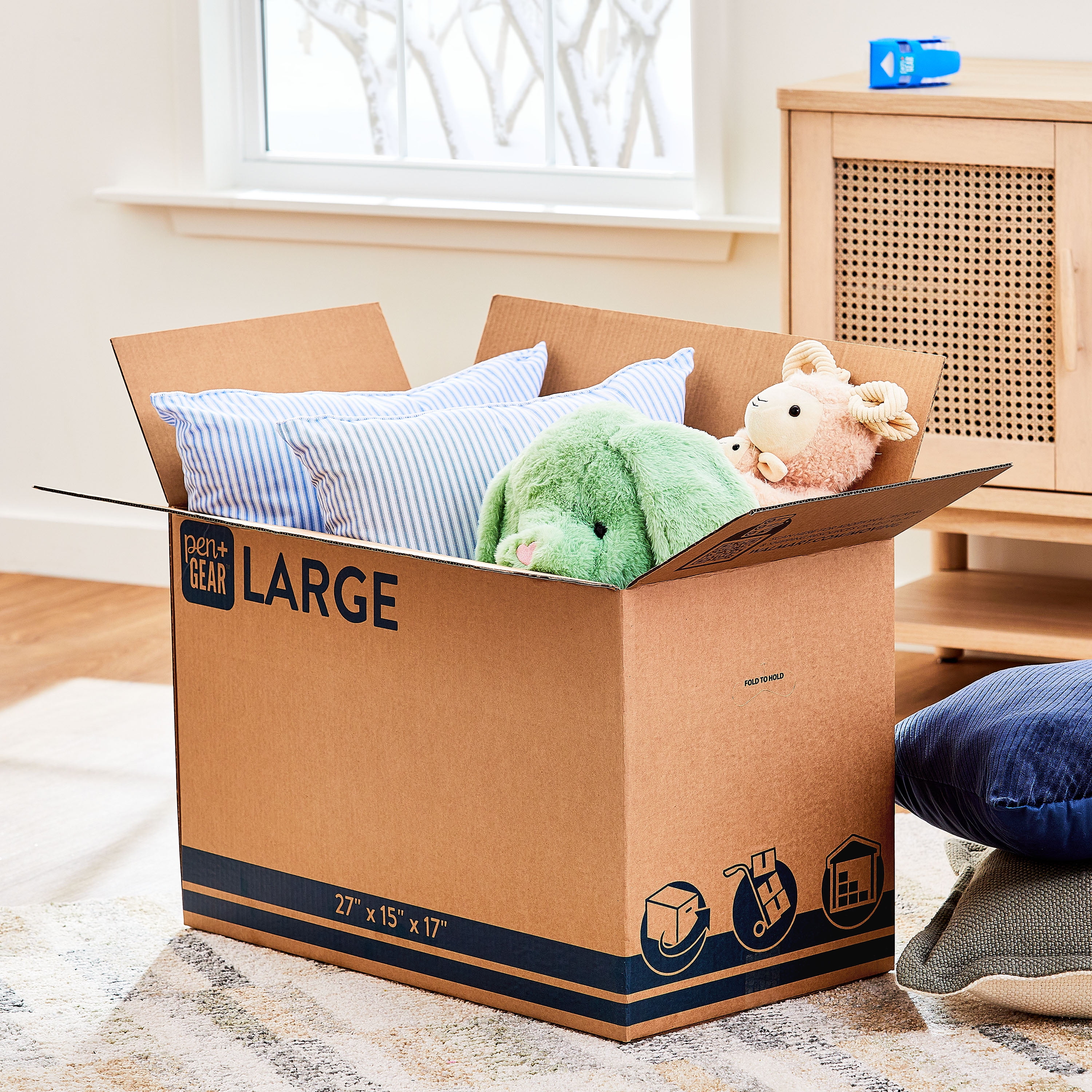 Pen+Gear Recycled Moving and Storage Boxes, Large, 27" x 15" x 17.5", Kraft, 25 Count - Image 15