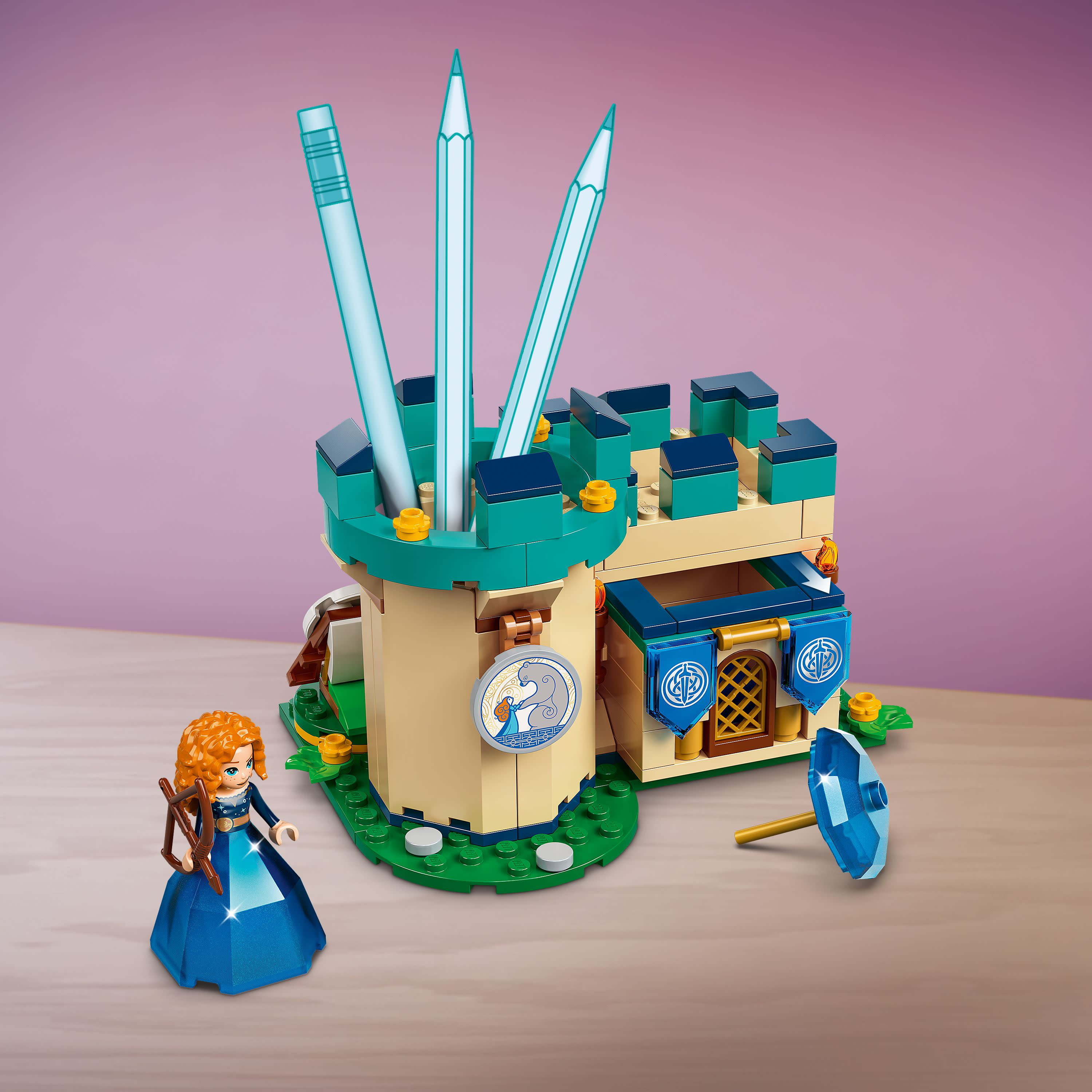 LEGO Disney Princess Aurora, Merida & Tiana’s Enchanted Creations 43203 Diamond Dress Set with 2 Buildable Jewelry Boxes, Pencil Holder, DOTS Bracelet and Mini-Dolls - Image 5