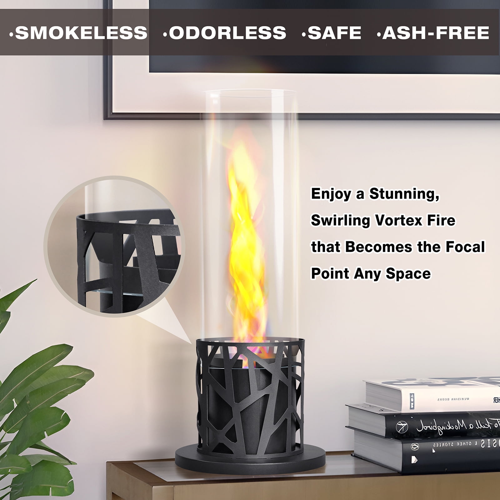 ATR ART to REAL 19.7"H Tornado Flame Steel Tabletop Firepit,Outdoor Indoor Metal Fireplace, Awesome Christmas Gifts - Image 8