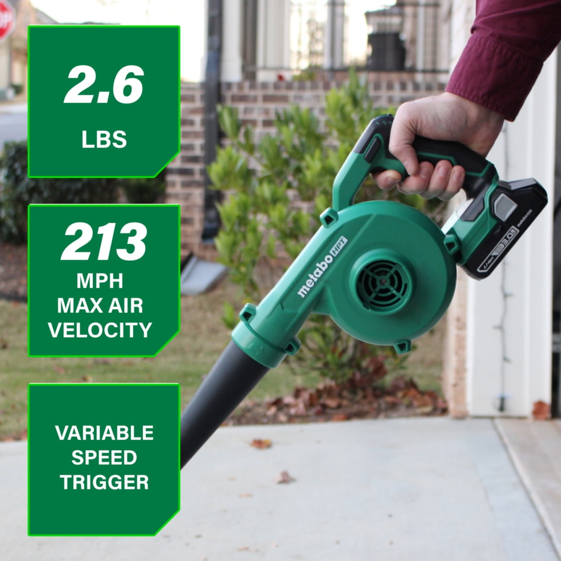 Metabo HPT 18V MultiVolt Cordless Compact Blower, Powerful 124 CFM Air Volume, Maximum Air Velocity 213 MPH, Lightweight Design, Variable Speed Trigger, Lock-On Switch, Tool Body Only, RB18DCQ4 - Image 11