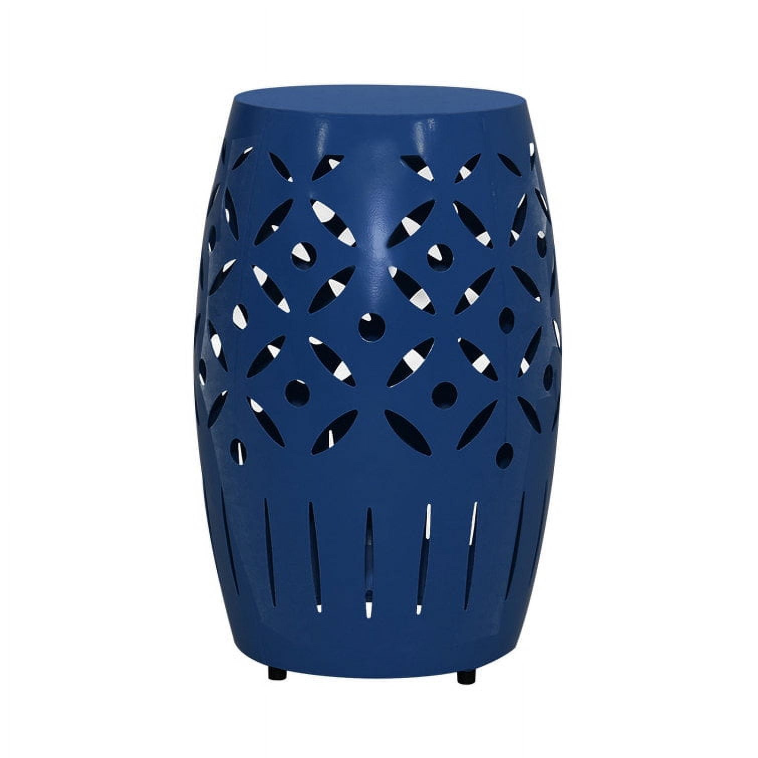 Abble 18’’Navy Geometric Cut Iron Side Table - Image 4