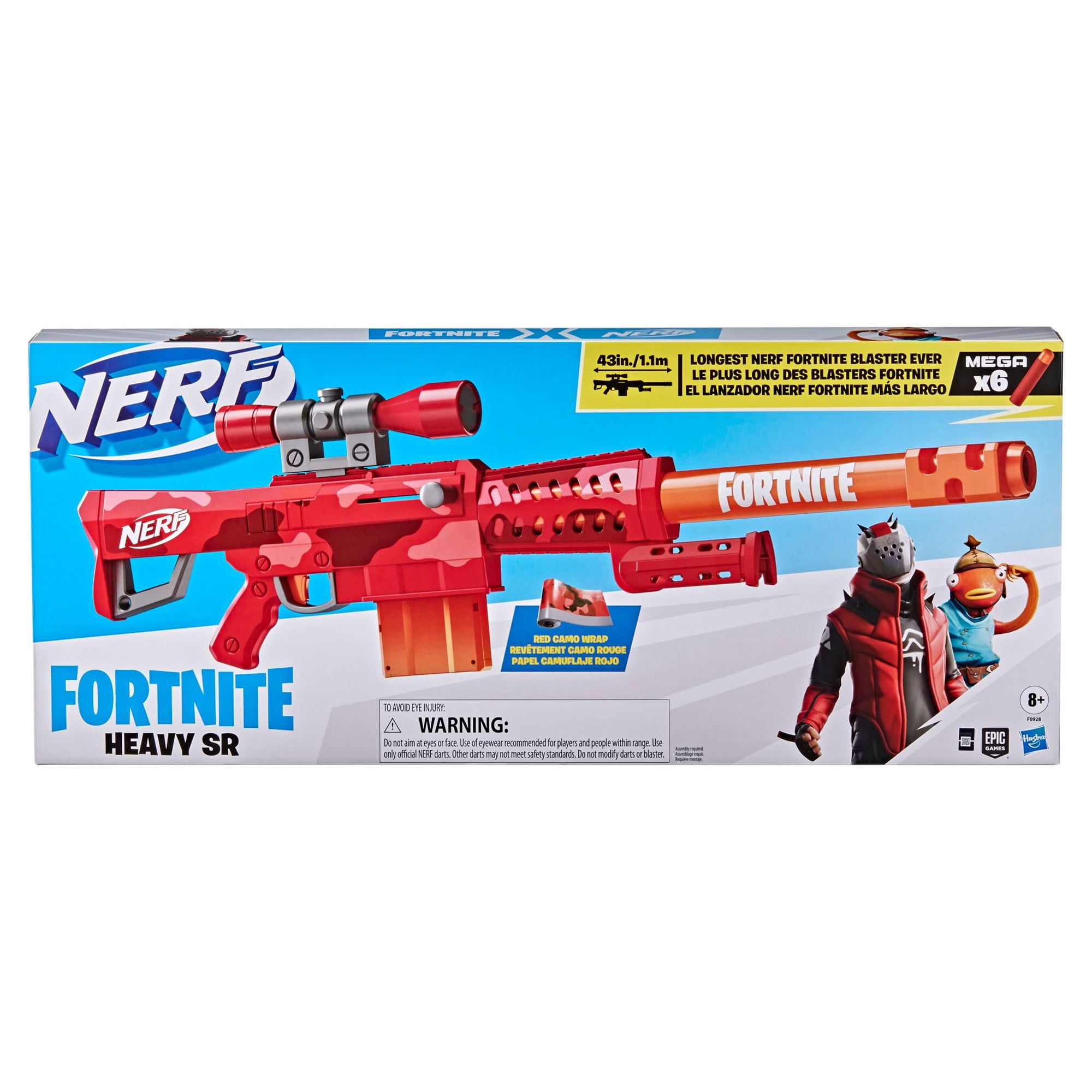 Nerf Fortnite Heavy SR Dart Blaster with Scope, 6 Mega Darts Kids Toys for Outdoor Summer Games Ages 8 and Up - Image 5
