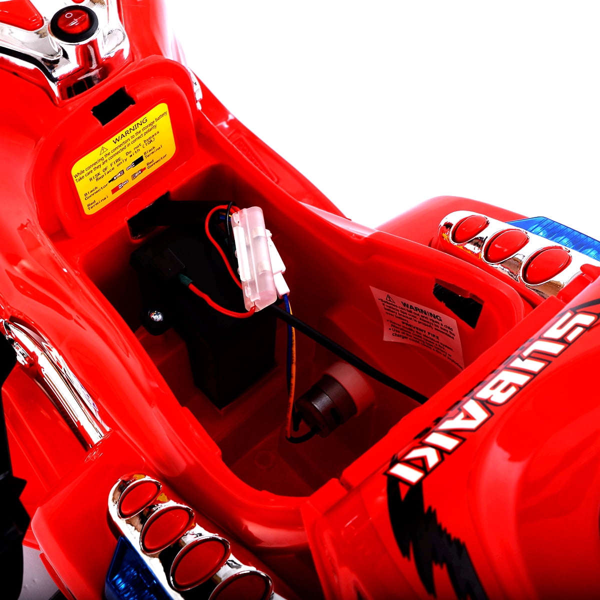 Costway Kids Ride On Motorcycle 3 Wheel 6V Battery Powered Electric Toy Power Bicycle Red - Image 4