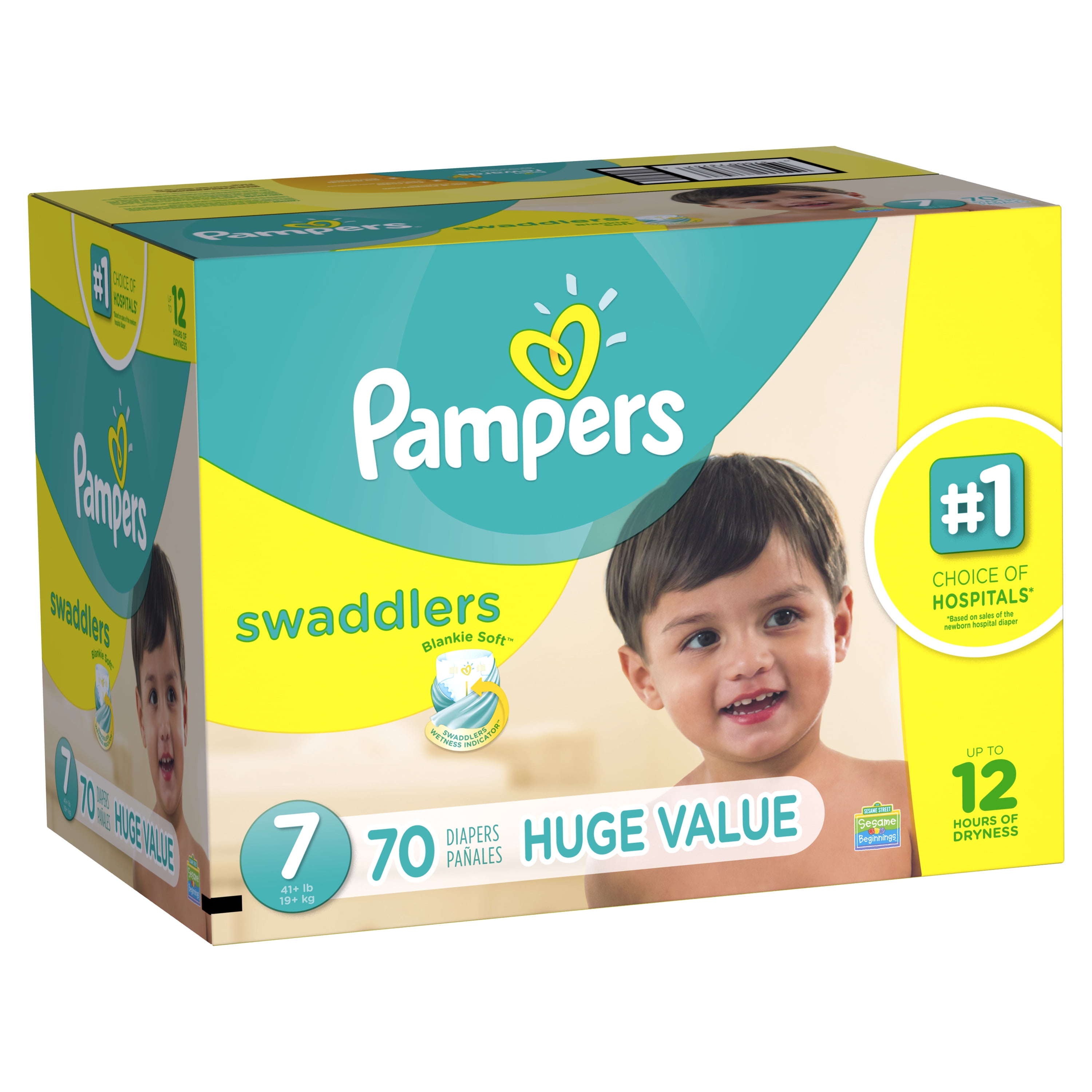 Pampers Swaddlers Diapers, Size 7, 70 Diapers - Image 6