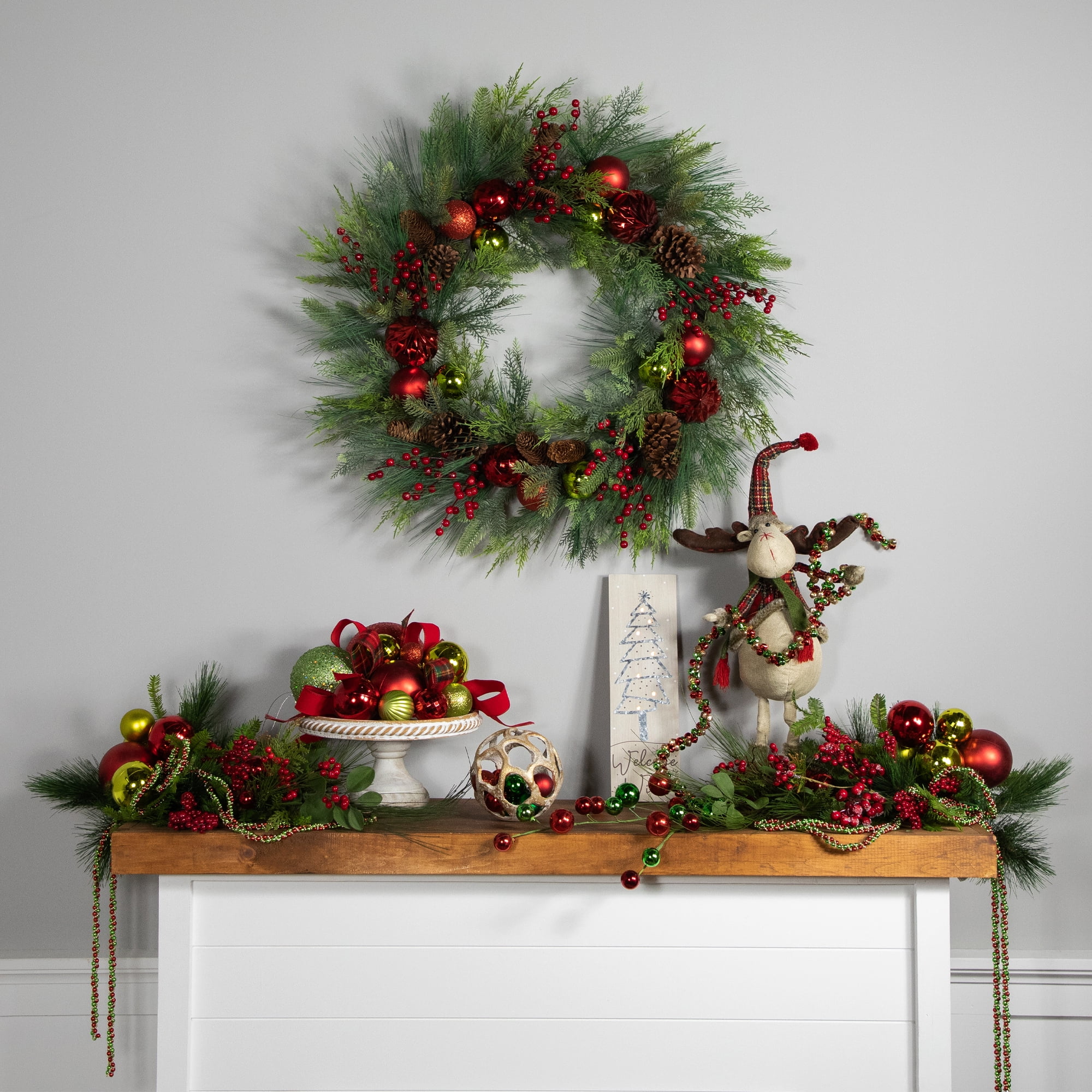 Northlight Real Touch™ Berries, Pinecones and Ornaments Artificial Christmas Wreath - 36" - Unlit - Image 7