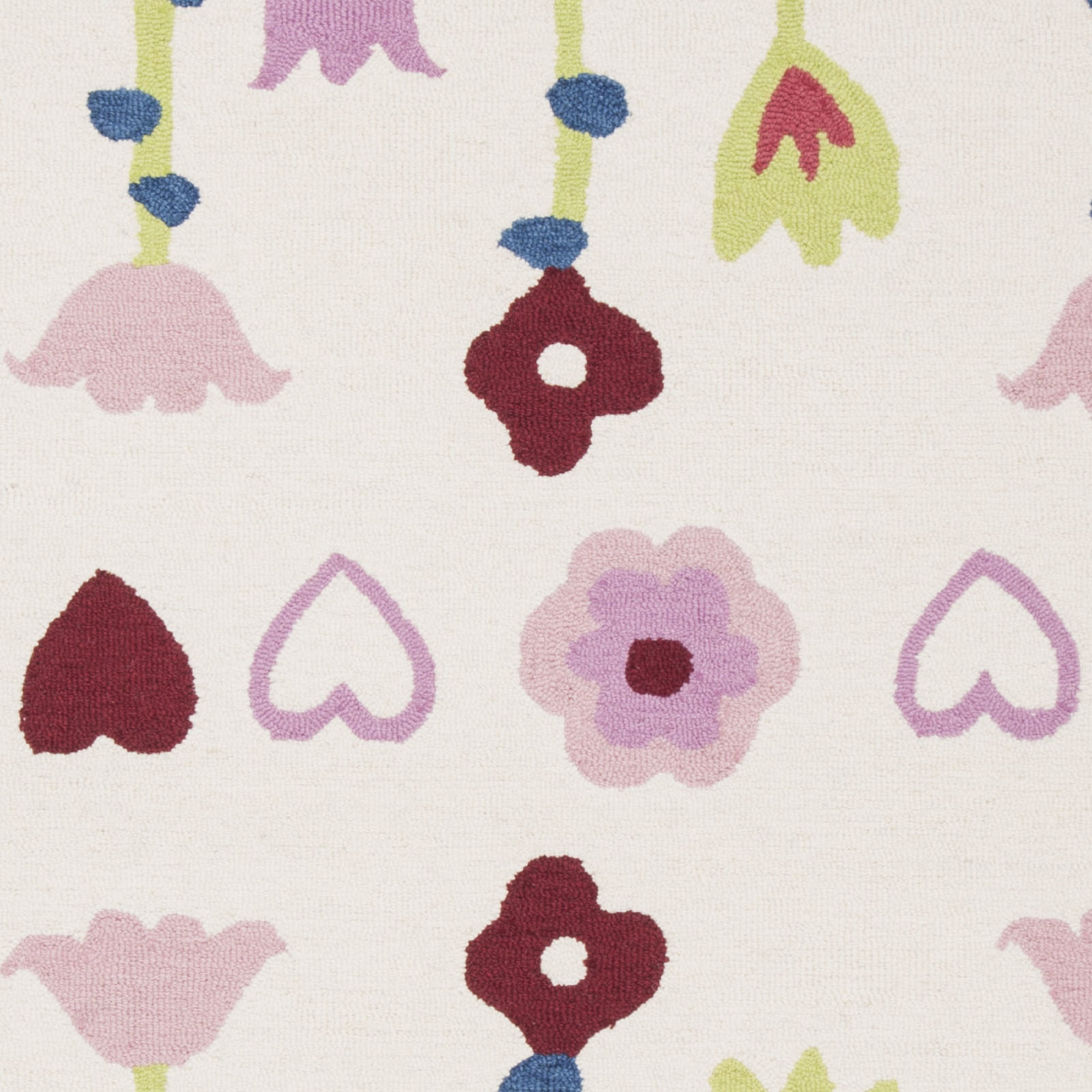 SAFAVIEH Kids Antoinette Floral Wool Area Rug, Ivory/Pink, 3' x 5' - Image 4