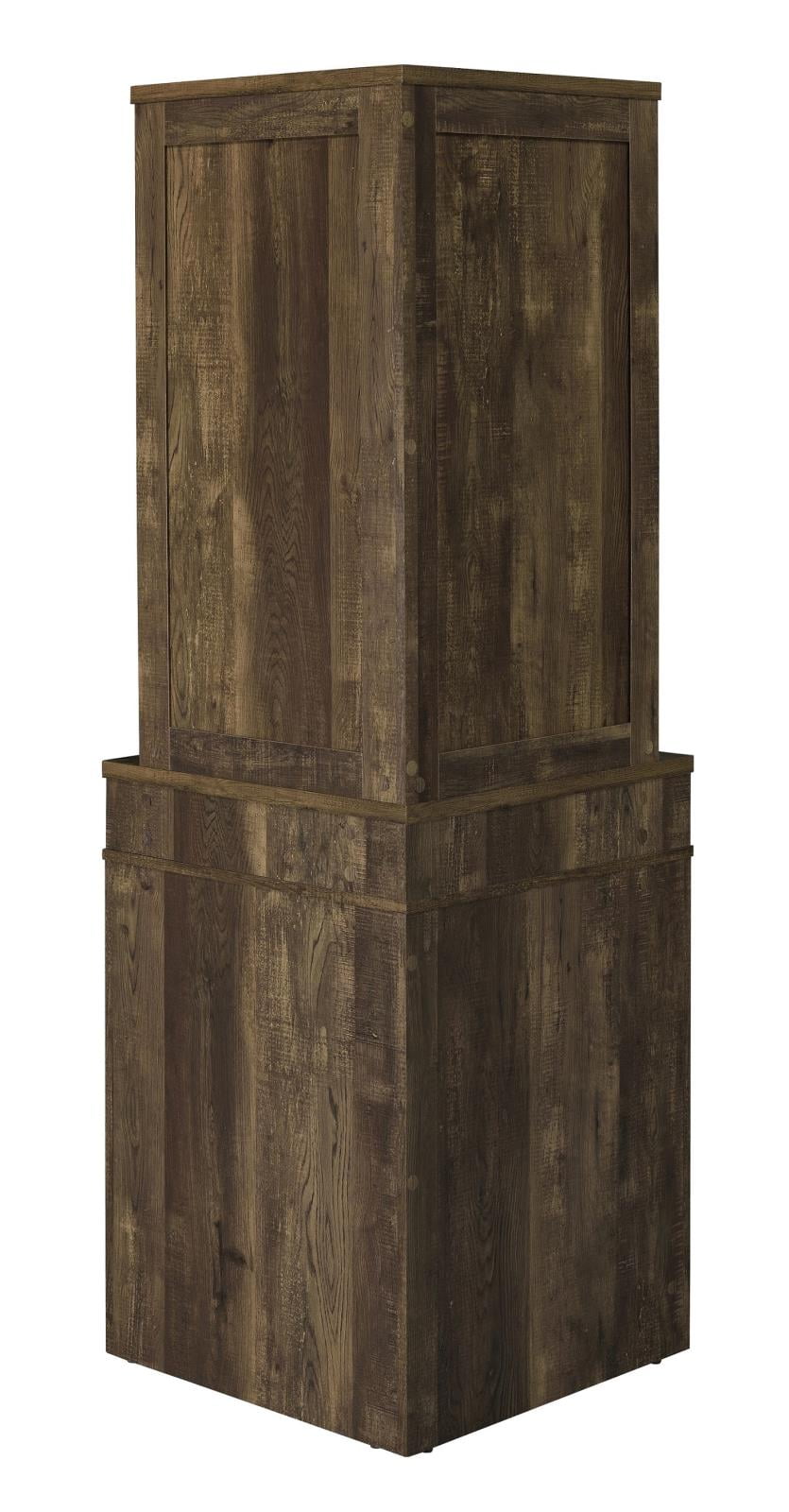 Alviso Corner Bar Cabinet with Stemware Rack Rustic Oak - Image 6