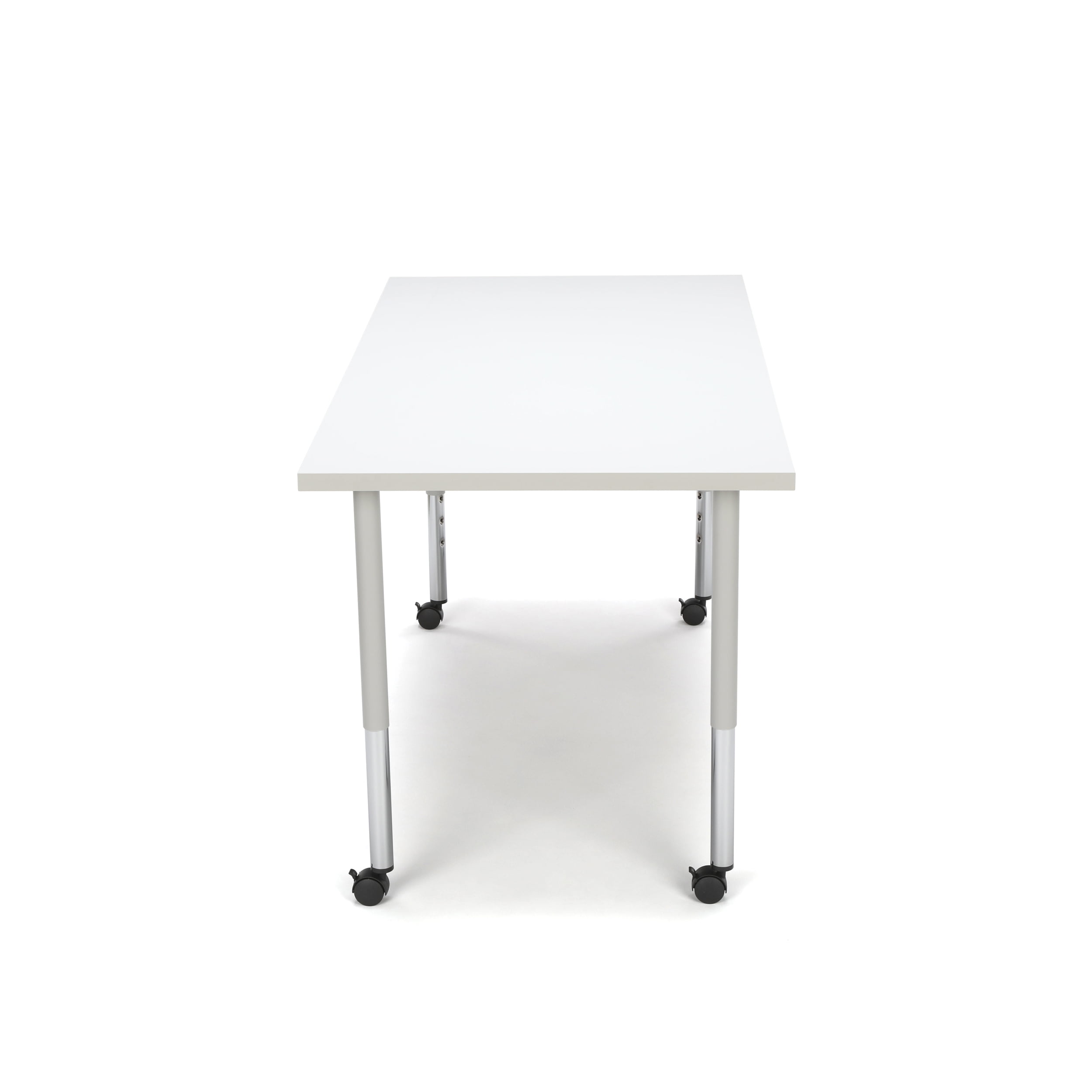 OFM Adapt Series Rectangle Student Table - 25-33″ Height Adjustable Desk with Casters, White (RECT-LLC) - Image 3