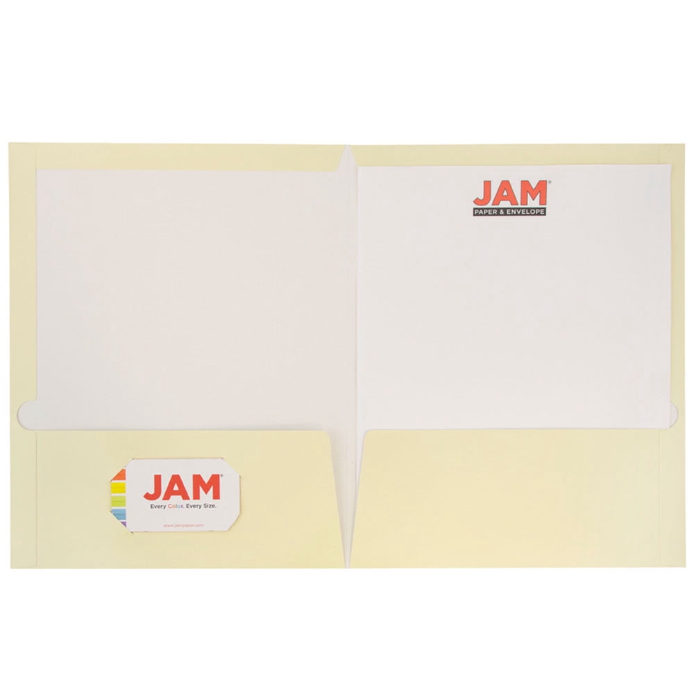 JAM Paper Glossy Two Pocket Folders, Ivory, 100/Pack - Image 4