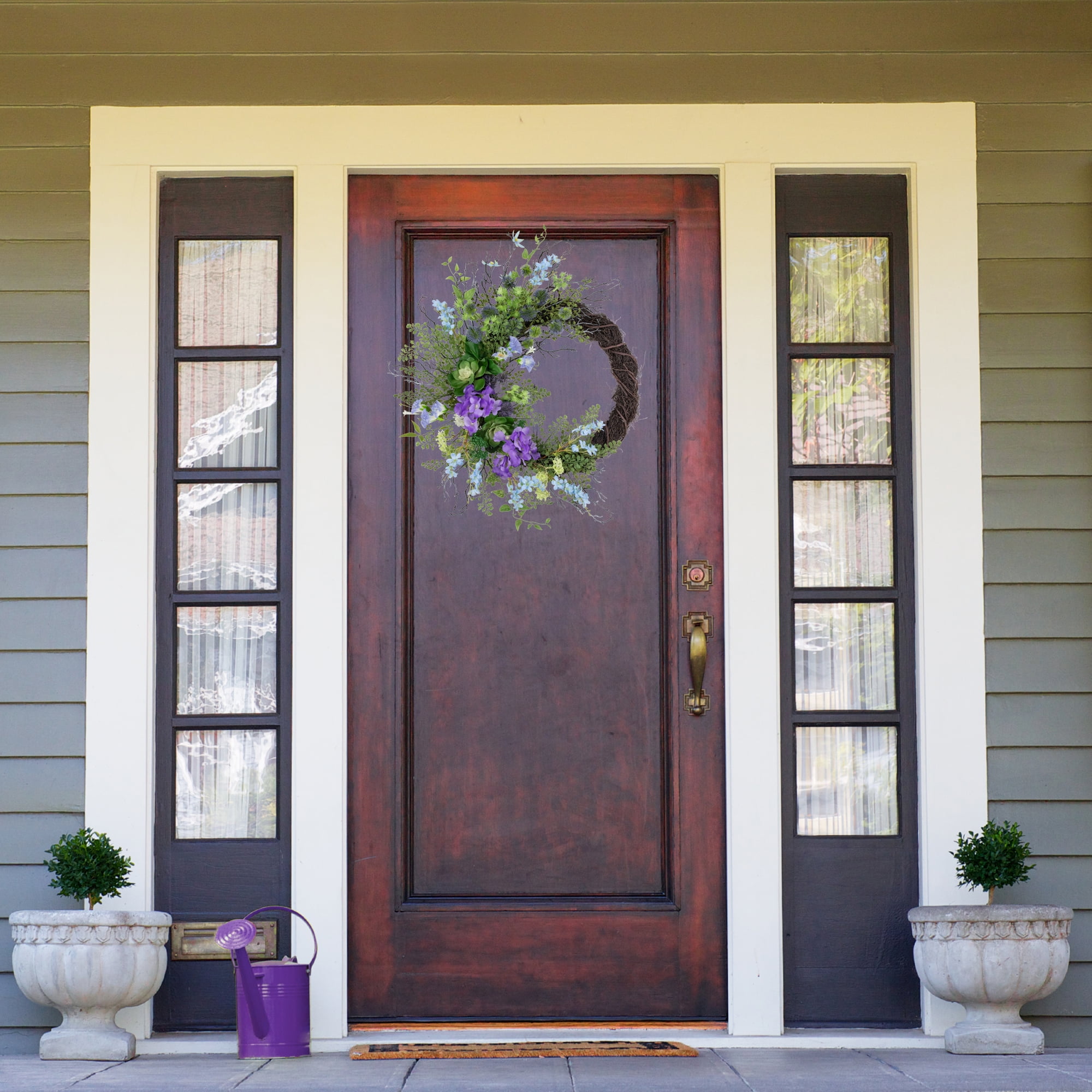 Northlight Mixed Wild Flowers and Twig Artificial Spring Wreath, 24-Inch - Image 5