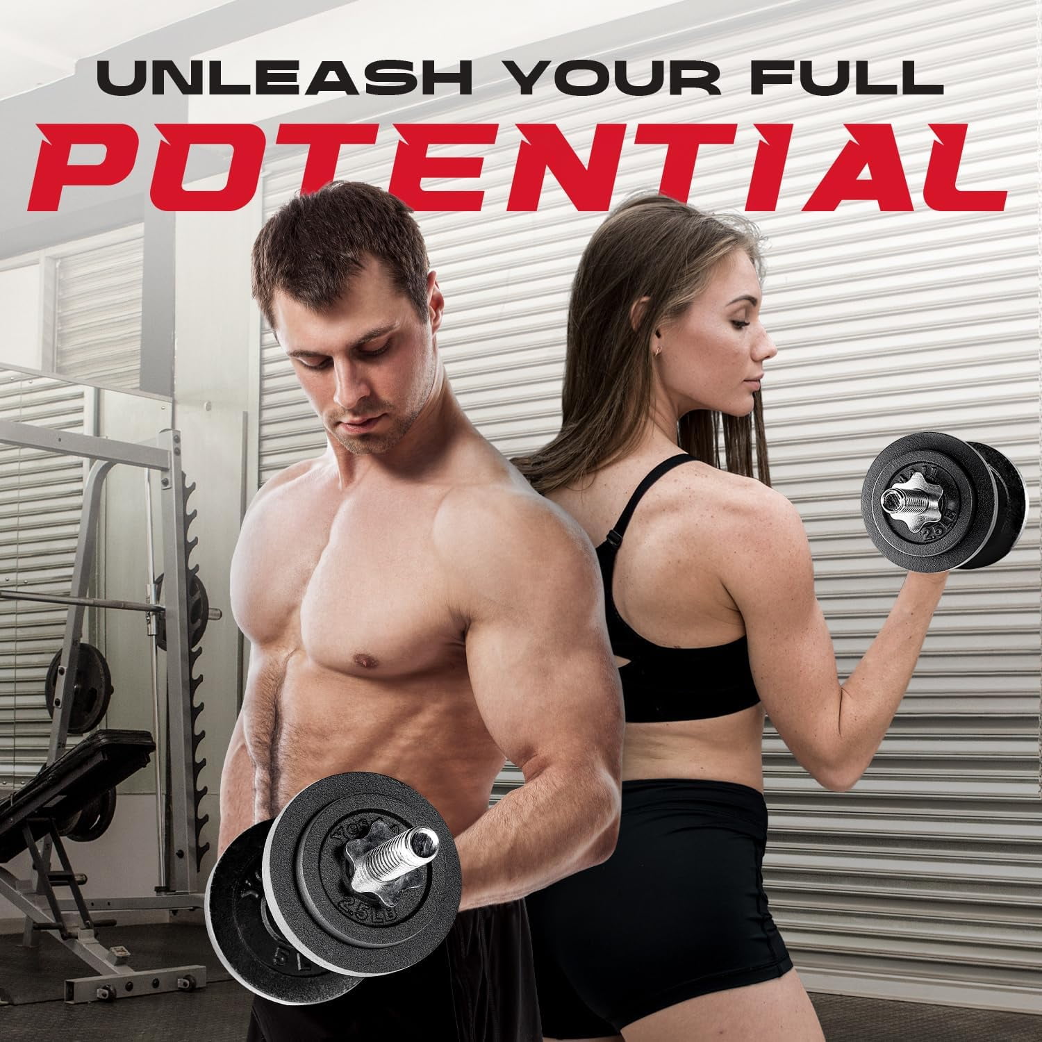 Yes4All 40 lbs Adjustable Dumbbell Weight Set, Cast Iron Dumbbell, Pair - Image 3