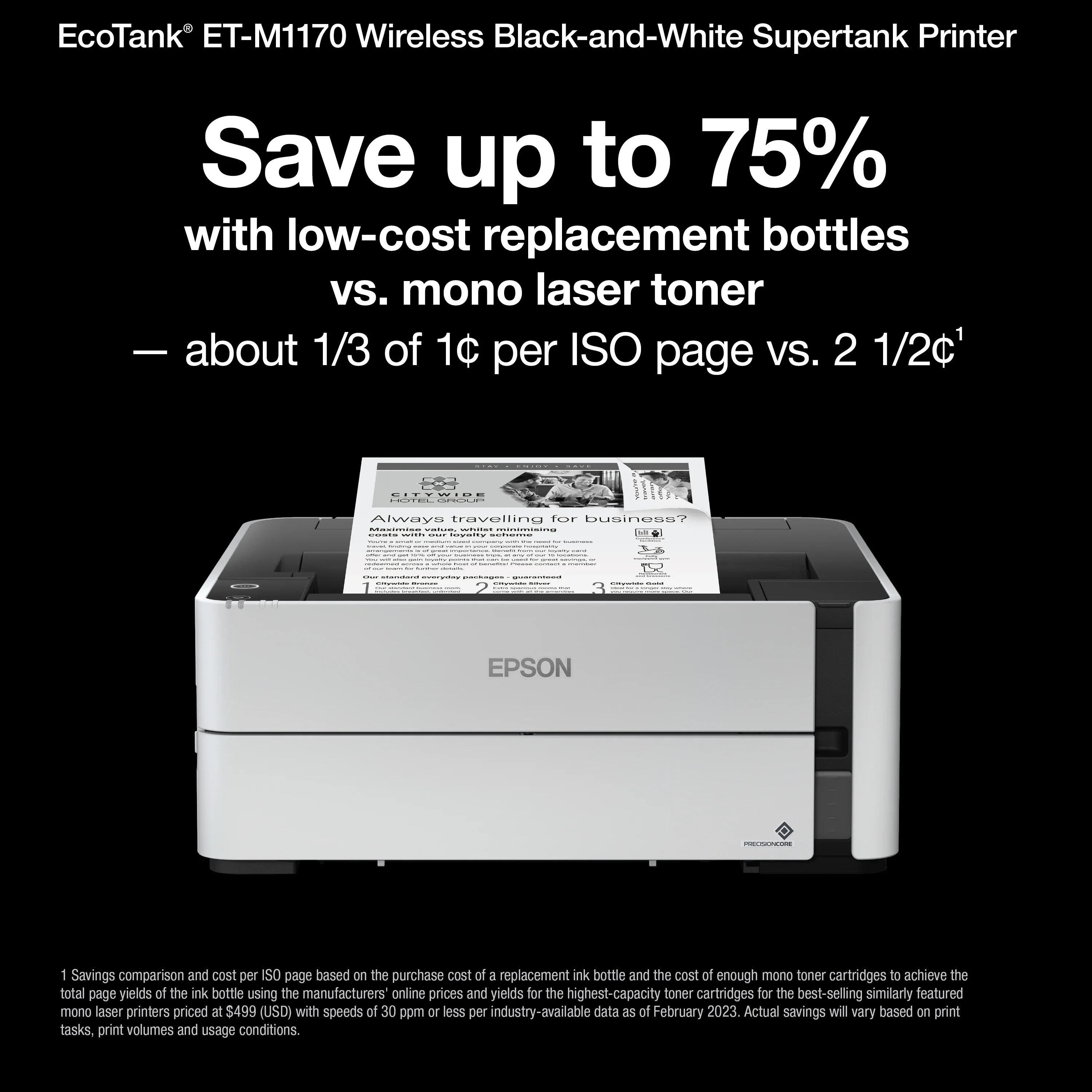 Epson EcoTank ET-M1170 Wireless Monochrome Supertank Printer - Image 7