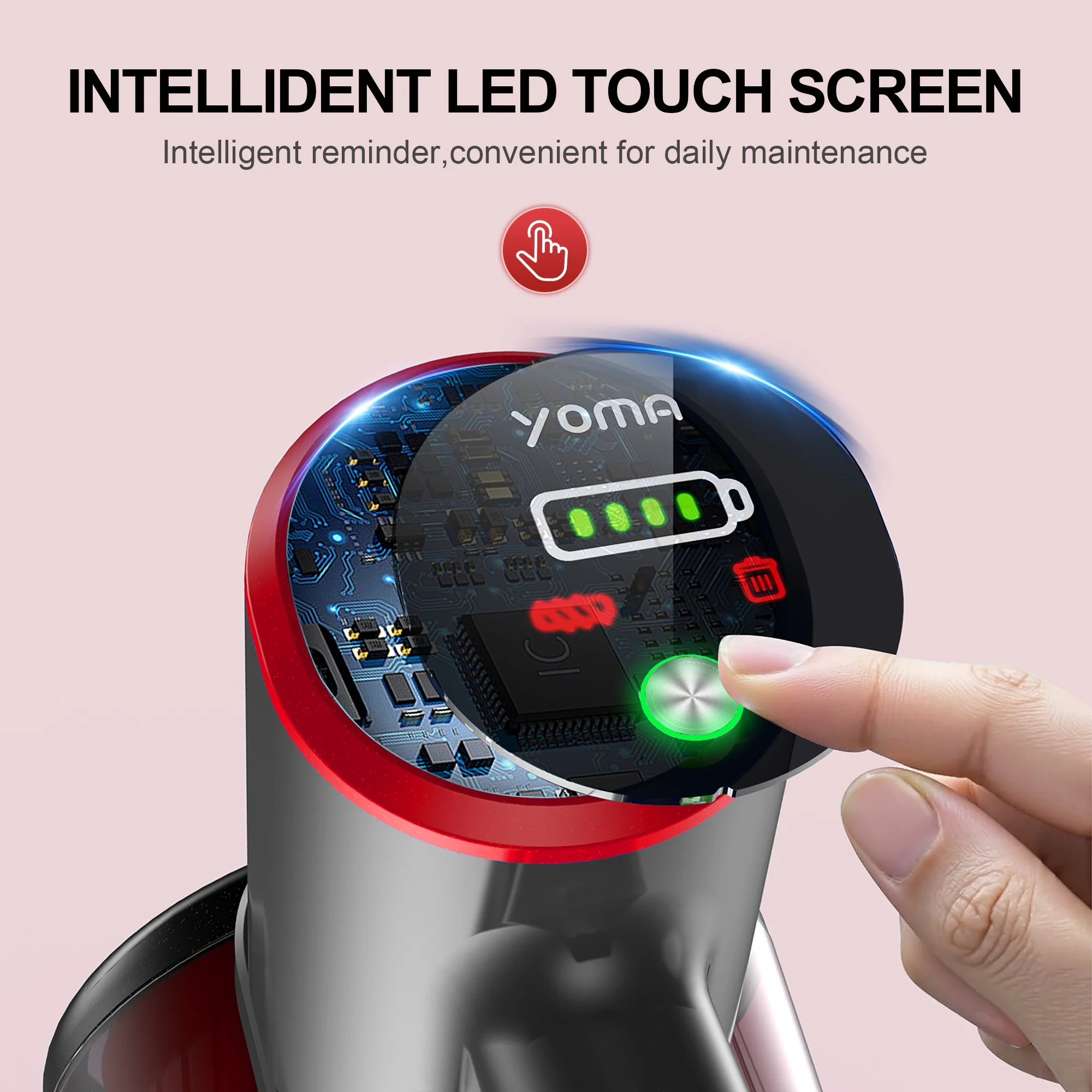 YOMA S18 Cordless Vacuum Cleaner, 6 in 1 Lightweight Stick Vacuum with Detachable Battery, 26Kpa Powerful Suction Vacuum Cleaner for Home Carpet Hardfloor Pet Hair - Image 7