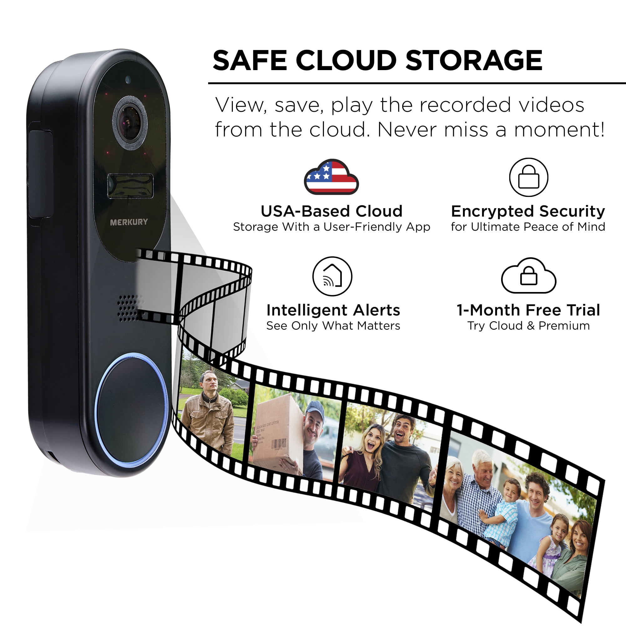 Merkury Smart Doorbell Camera - Wire-Free Battery Cam with Chime & Intelligent Alerts (1-Pack) - Image 7