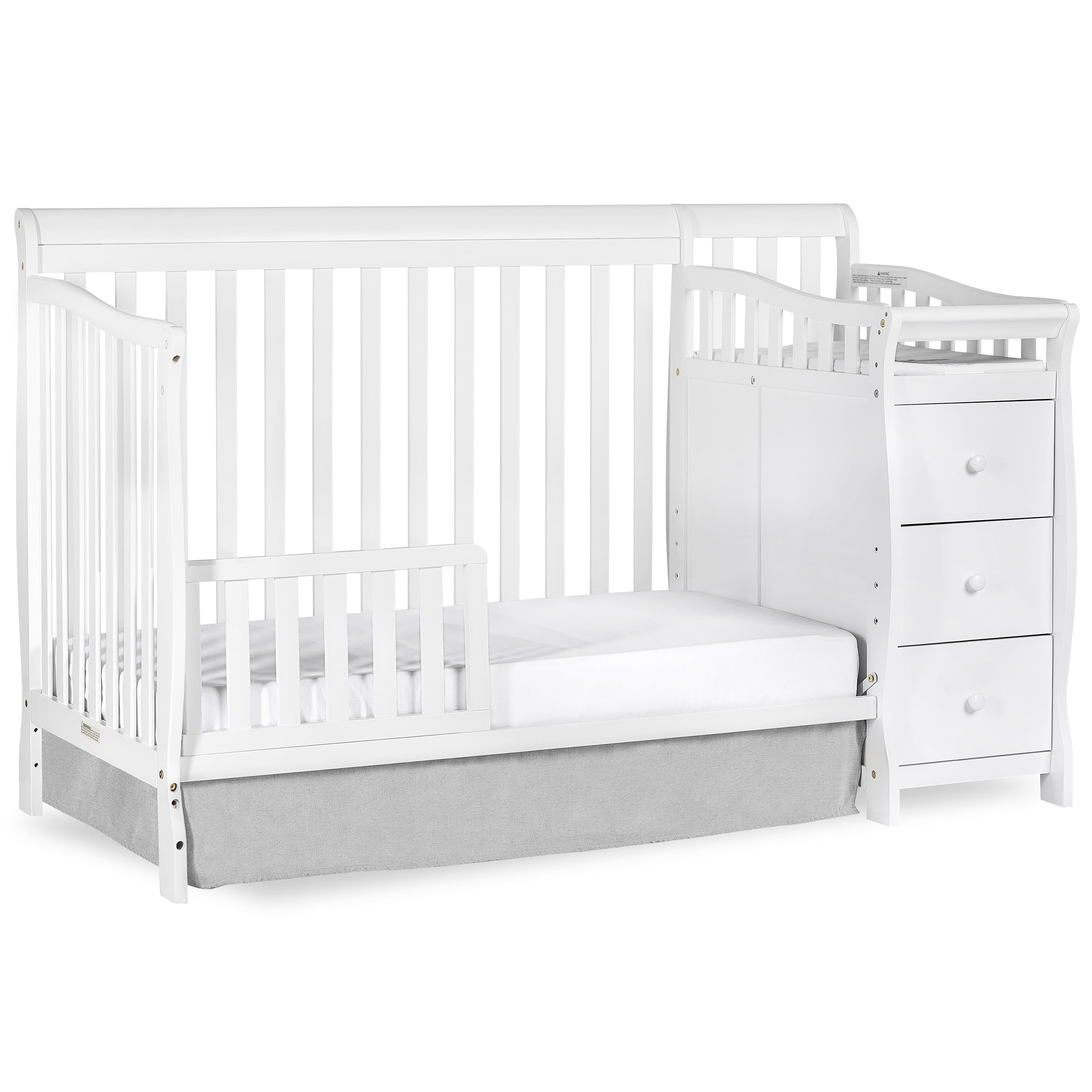 Dream On Me 5 in 1 Brody Convertible Crib With Changer in White - Image 3
