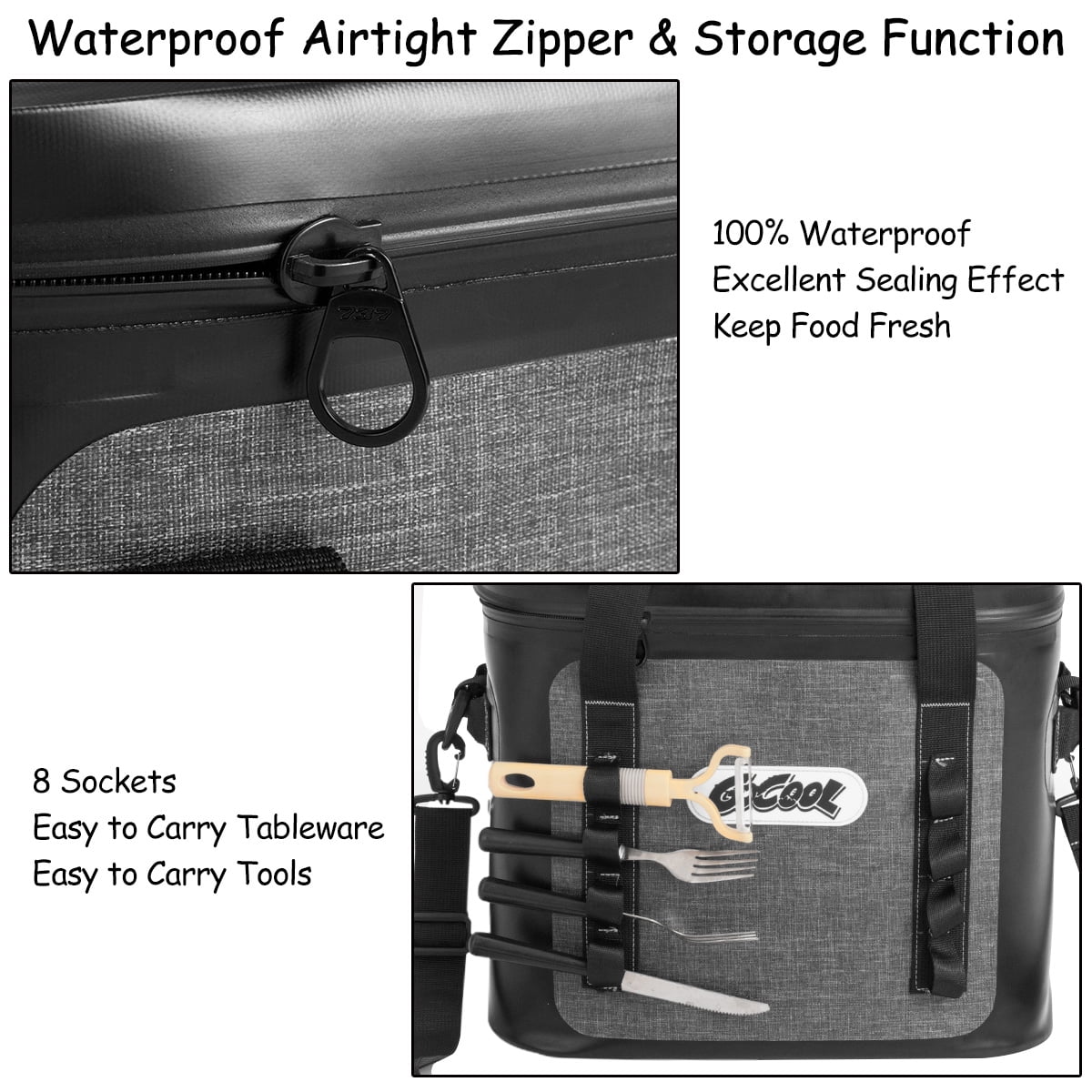 36 Cans Large Soft Pack Cooler Bag Insulated Water-Resistant For Picnic Camping - Image 3