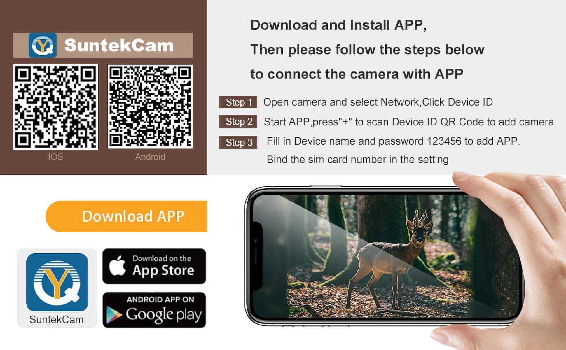 SuntekCam 4G Cellular Trail Camera - 36MP 4K Wildlife Hunting Cameras With Night Vision APP Control - Image 8