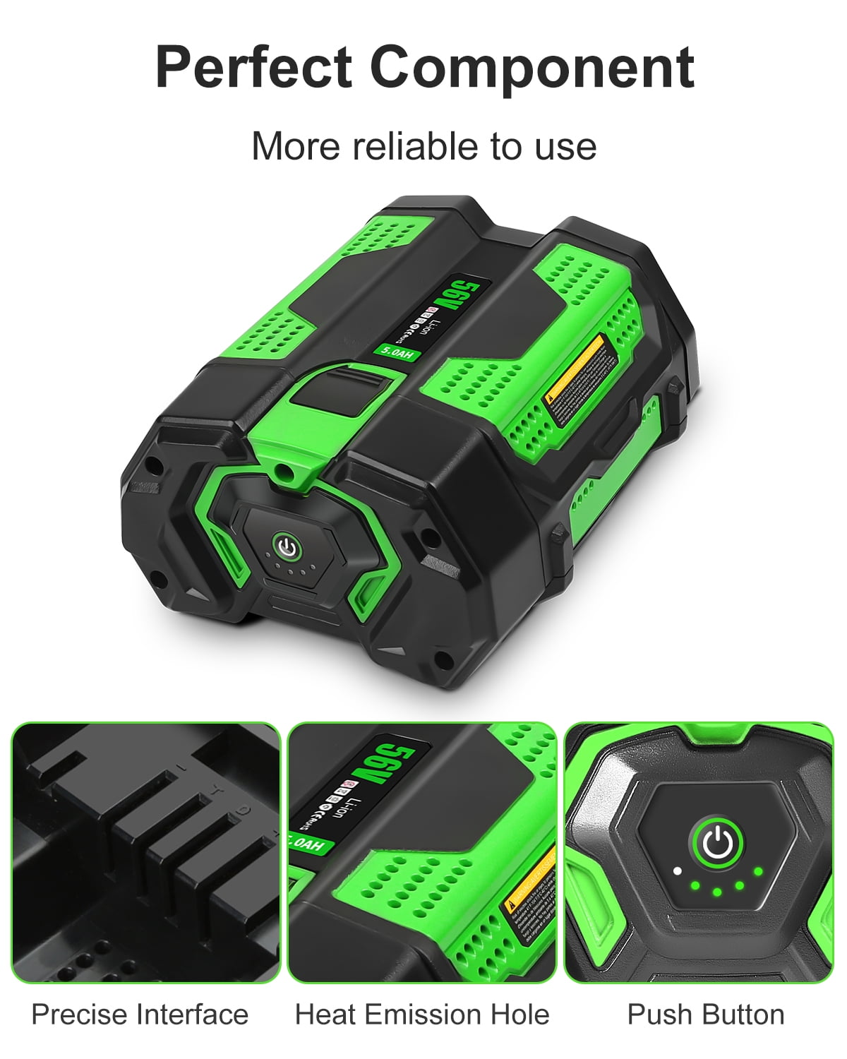 5.0Ah Replacement for EGO 56V Lithium Battery BA2800T BA2800 5000mah with Fuel Gauge, Compatible with Ego Power Tools - Image 3