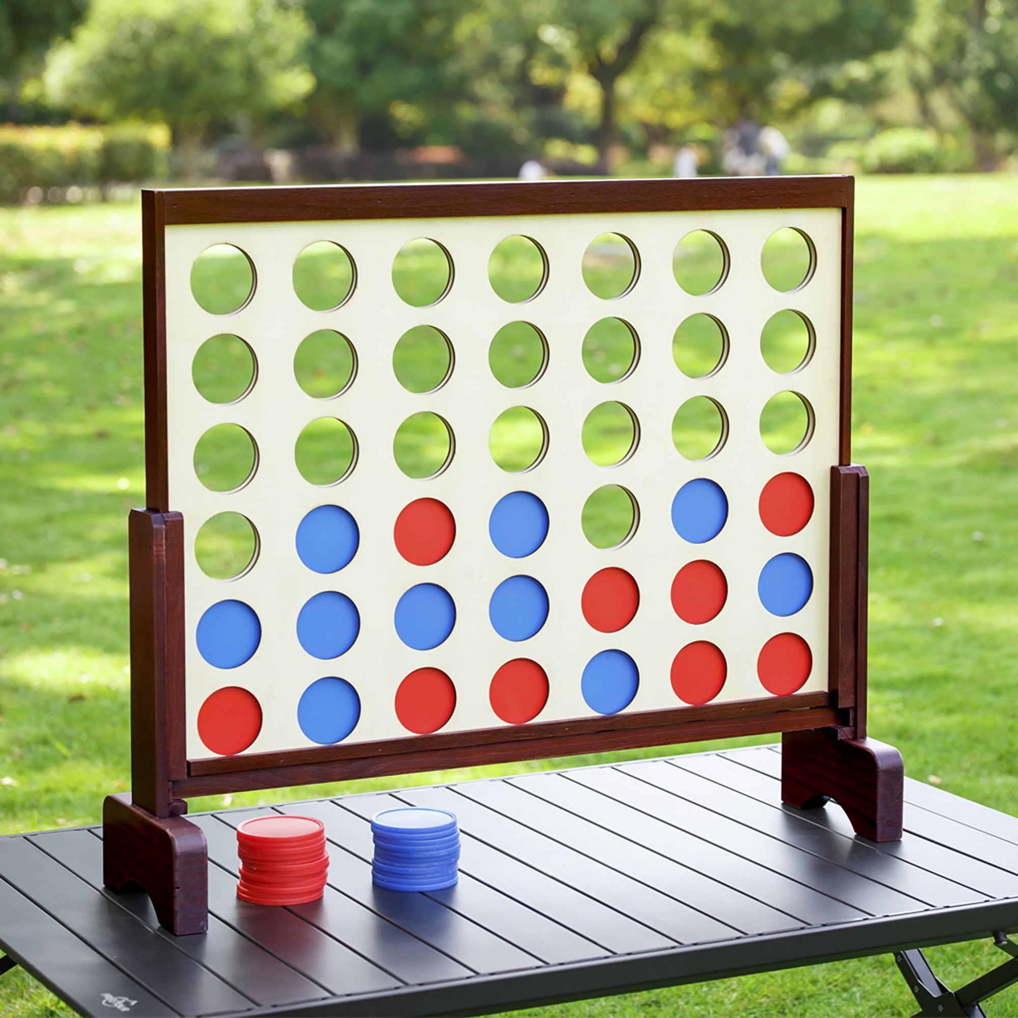Trimate Wooden Giant Connect 4 Game for Outdoor and Indoor Use, 42 Pieces - Image 7